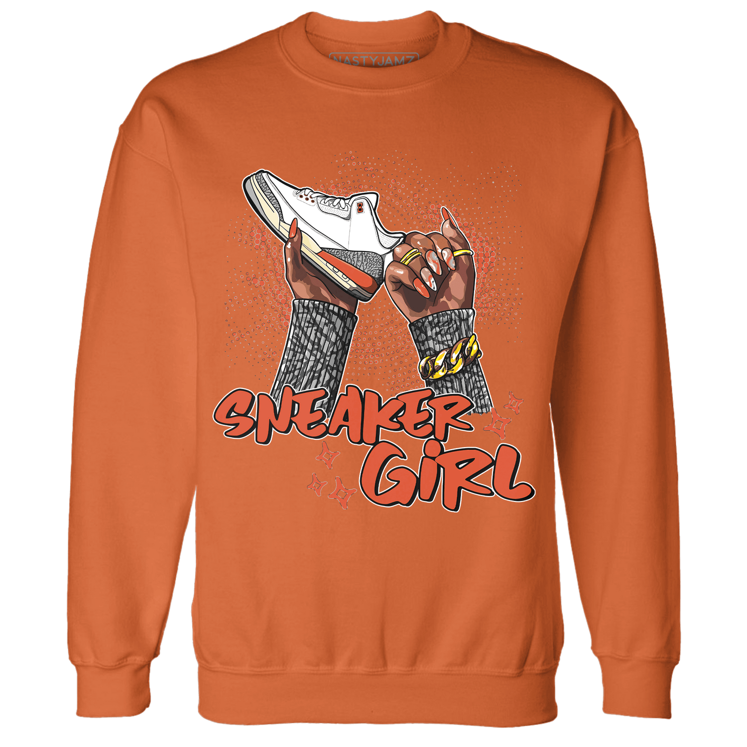 Georgia Peach 3s Sweatshirt Match Sneaker Girl Nail - NastyJamz