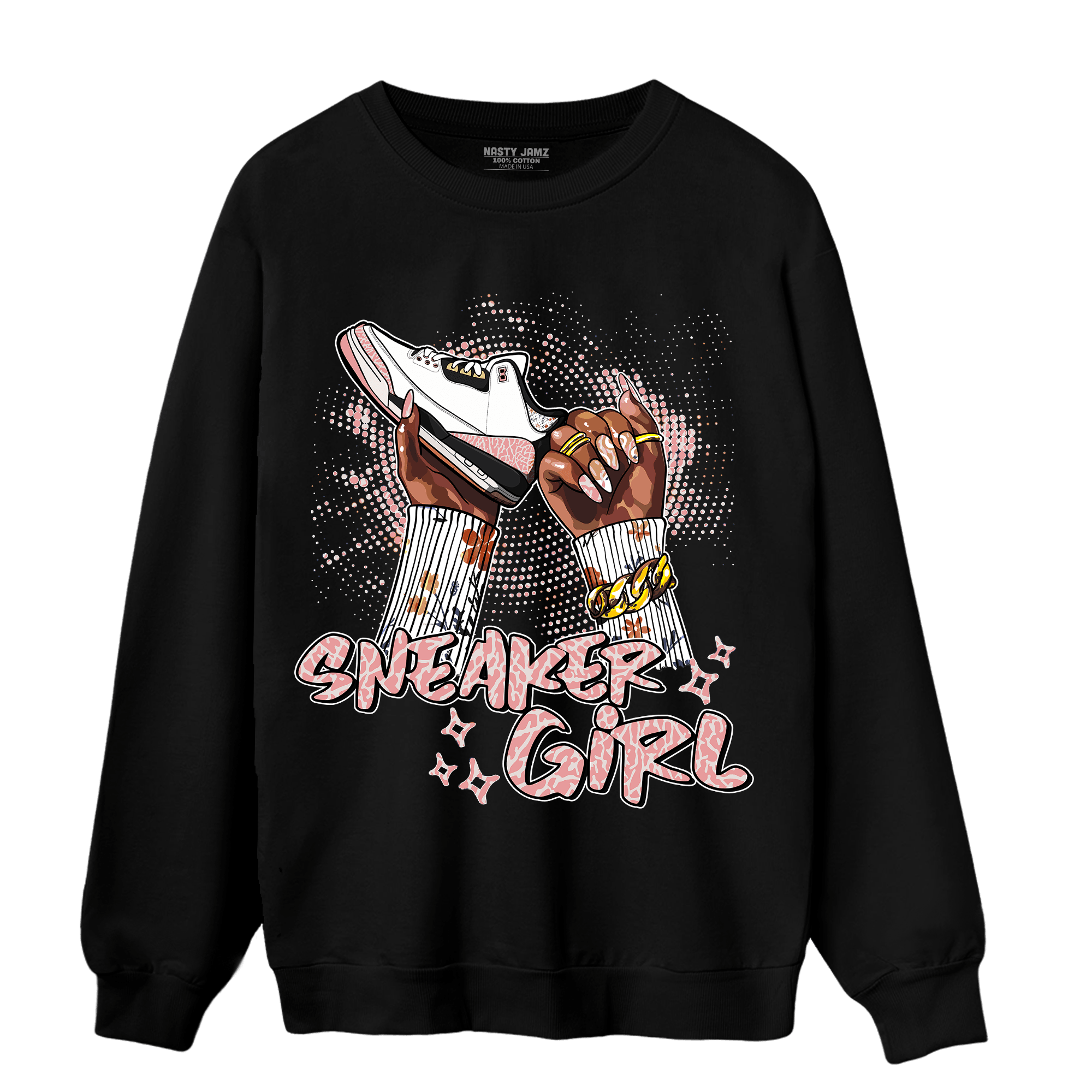 Red Stardust 3s Sweatshirt Match Sneaker Girl Nail - NastyJamz