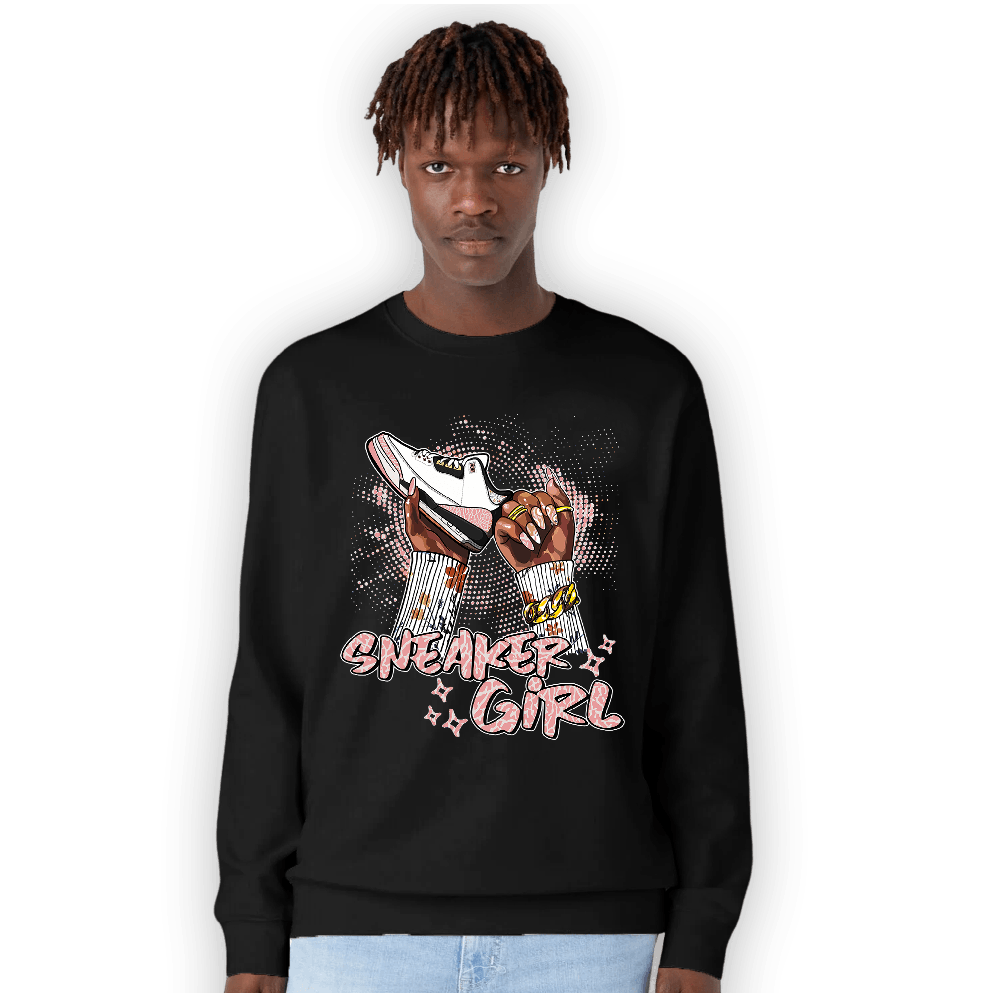 Red Stardust 3s Sweatshirt Match Sneaker Girl Nail - NastyJamz