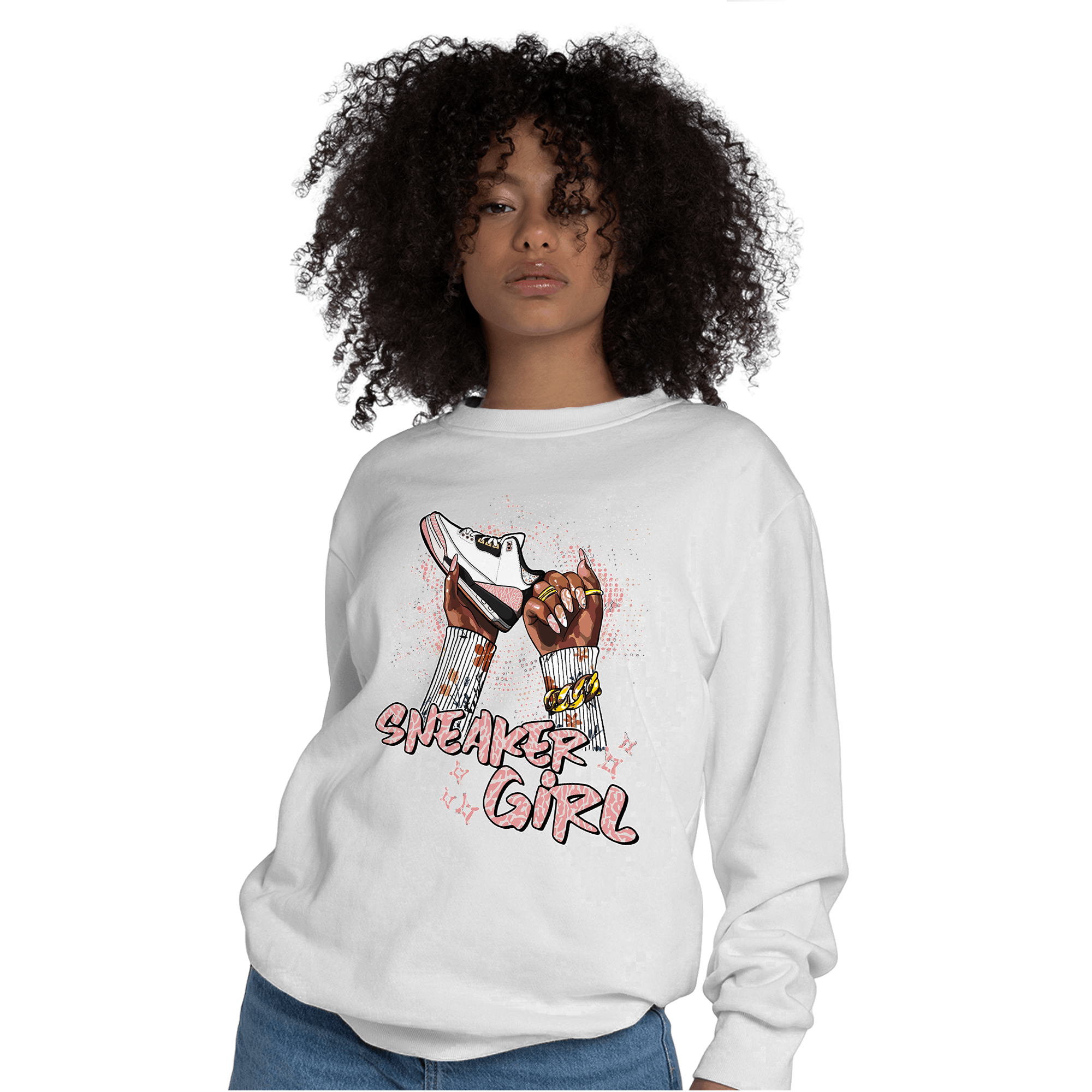 Red Stardust 3s Sweatshirt Match Sneaker Girl Nail - NastyJamz