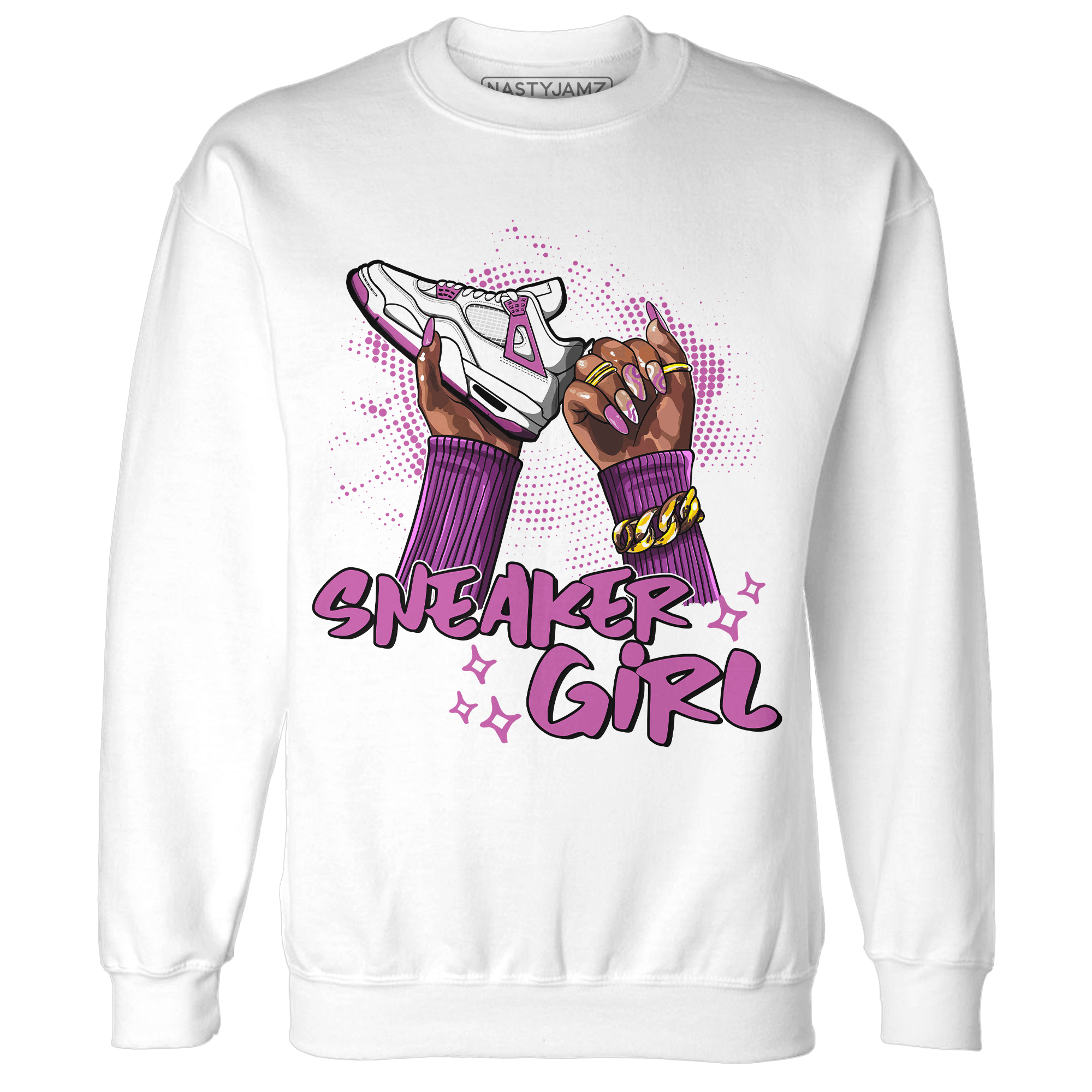 GS Hyper Violet 4s Sweatshirt Match Sneaker Girl Nail - NastyJamz
