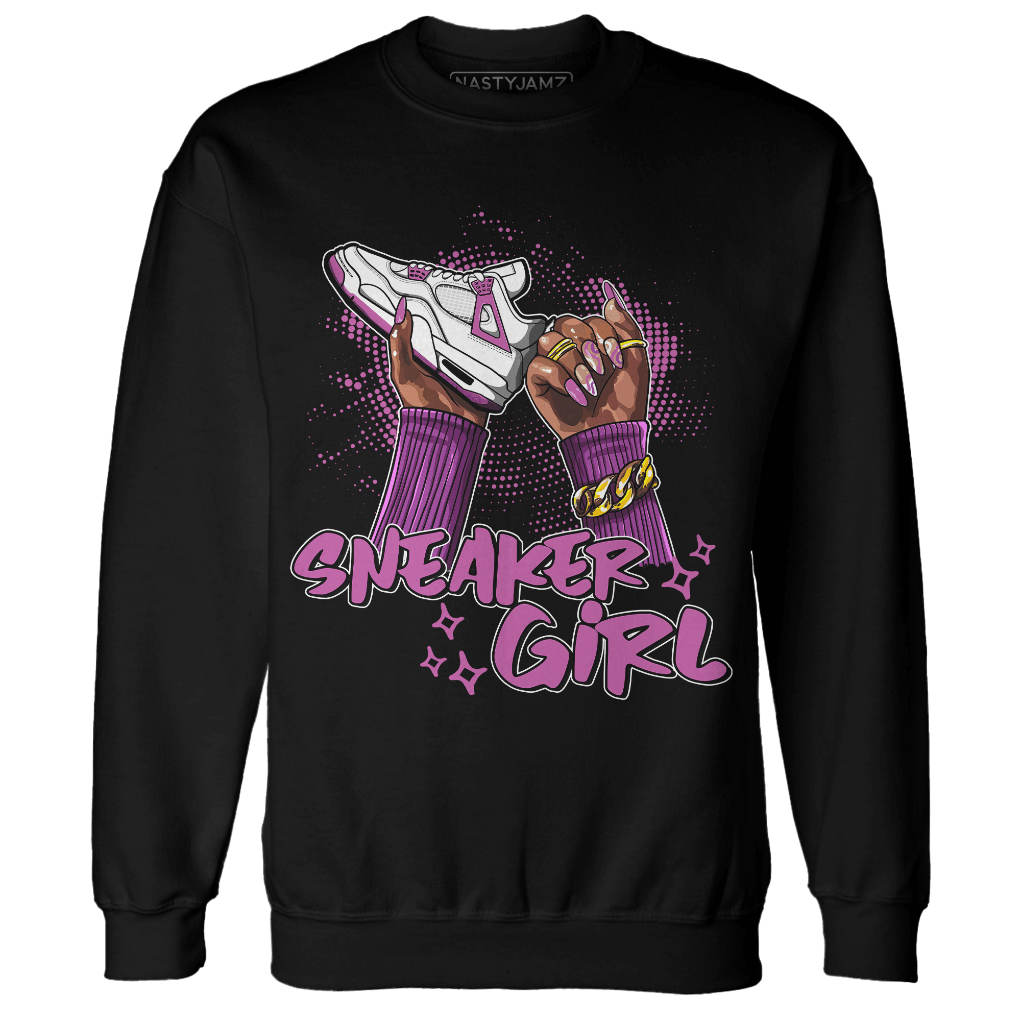 GS Hyper Violet 4s Sweatshirt Match Sneaker Girl Nail - NastyJamz