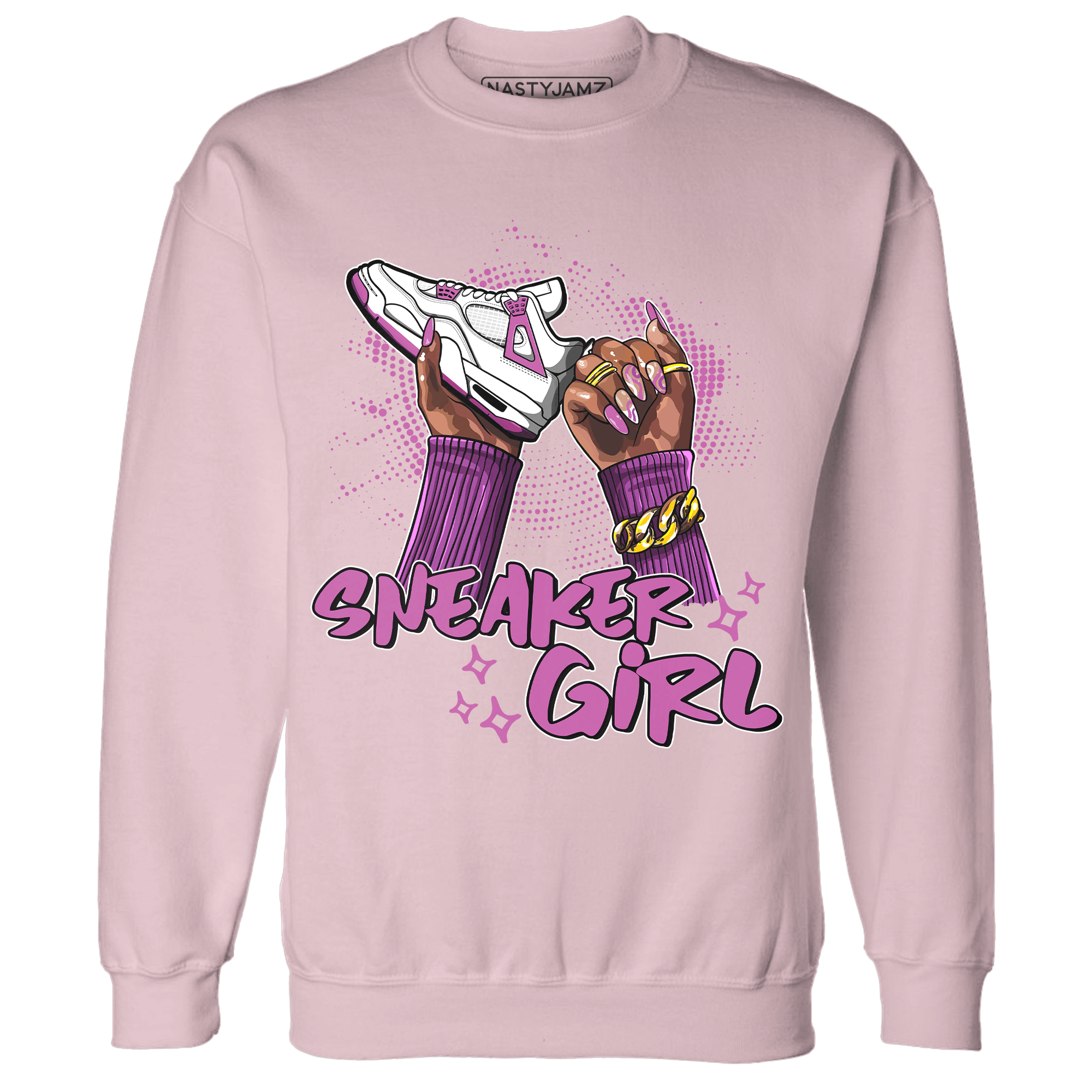 GS Hyper Violet 4s Sweatshirt Match Sneaker Girl Nail - NastyJamz