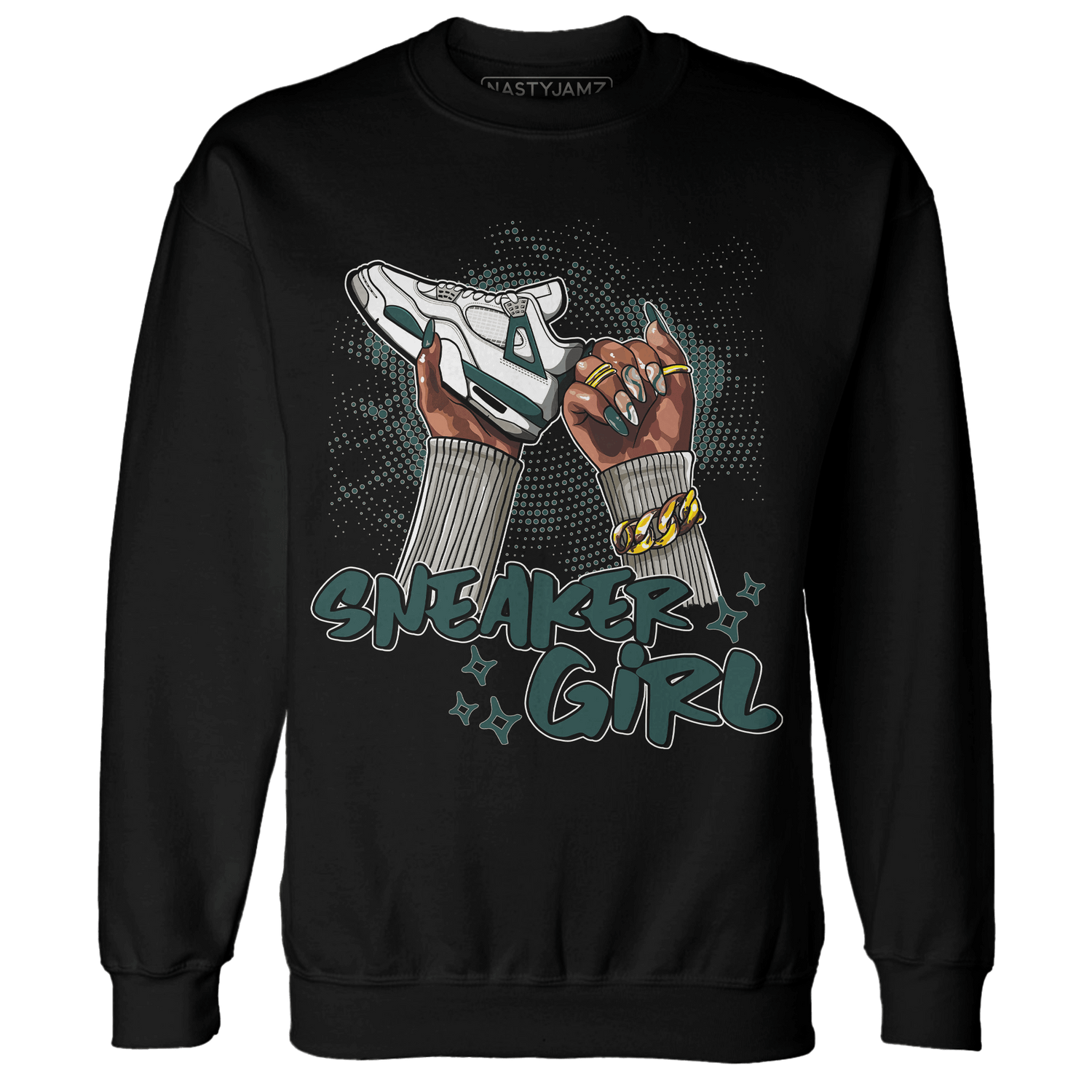 Oxidized Green 4s Sweatshirt Match Sneaker Girl Nail - NastyJamz