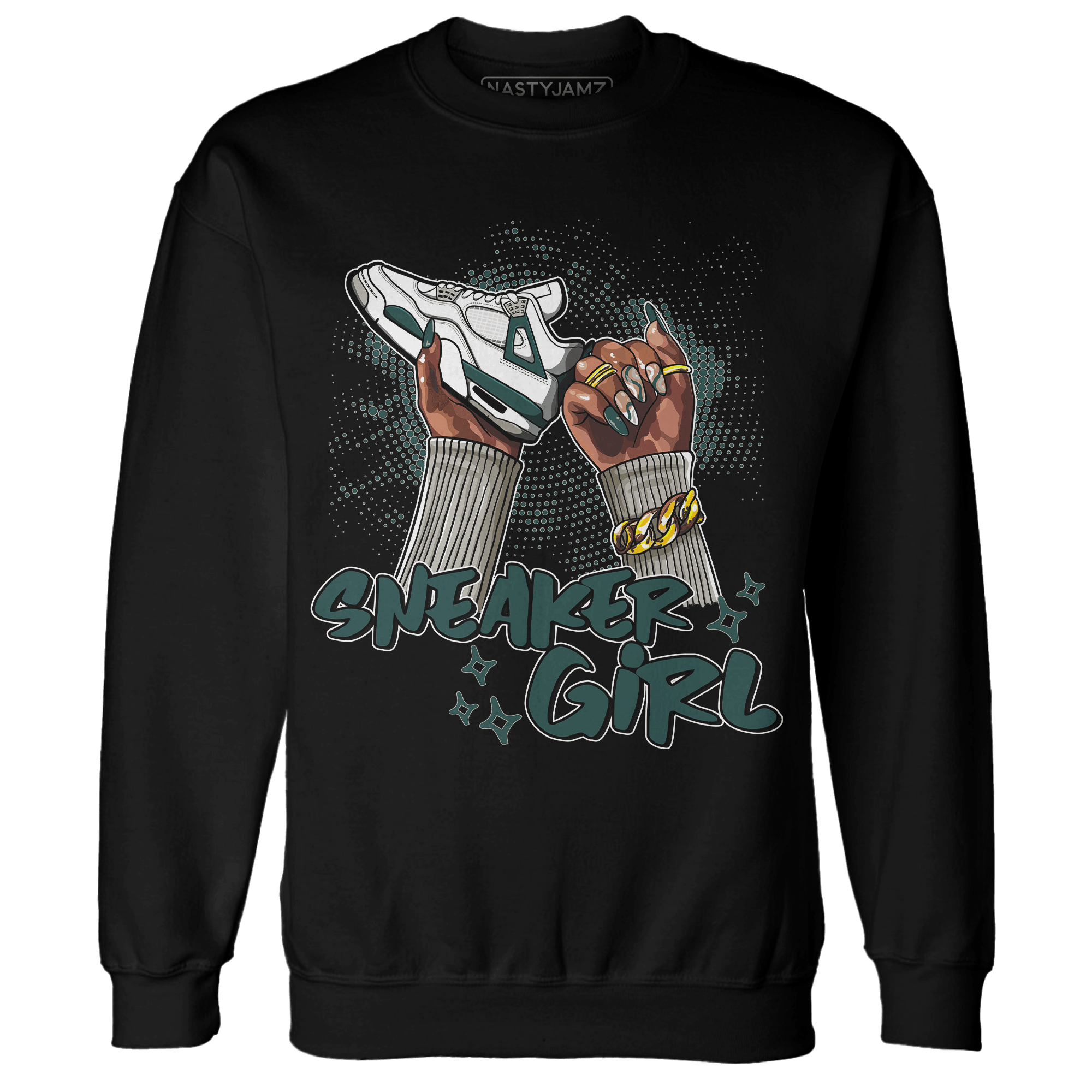 Oxidized Green 4s Sweatshirt Match Sneaker Girl Nail - NastyJamz