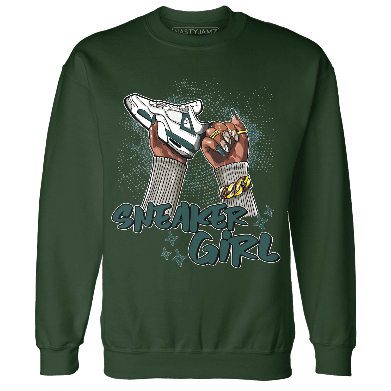 Oxidized Green 4s Sweatshirt Match Sneaker Girl Nail - NastyJamz