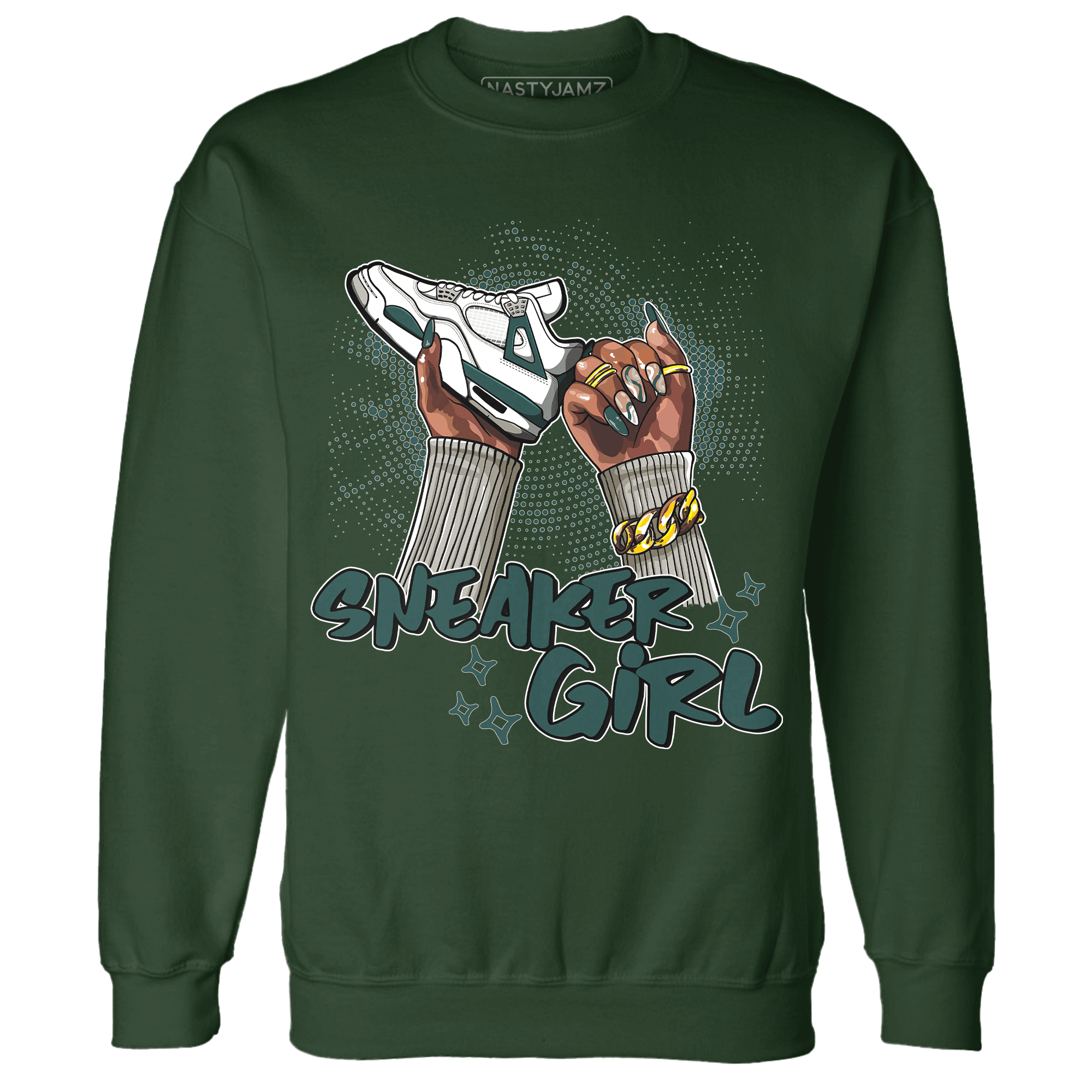 Oxidized Green 4s Sweatshirt Match Sneaker Girl Nail - NastyJamz