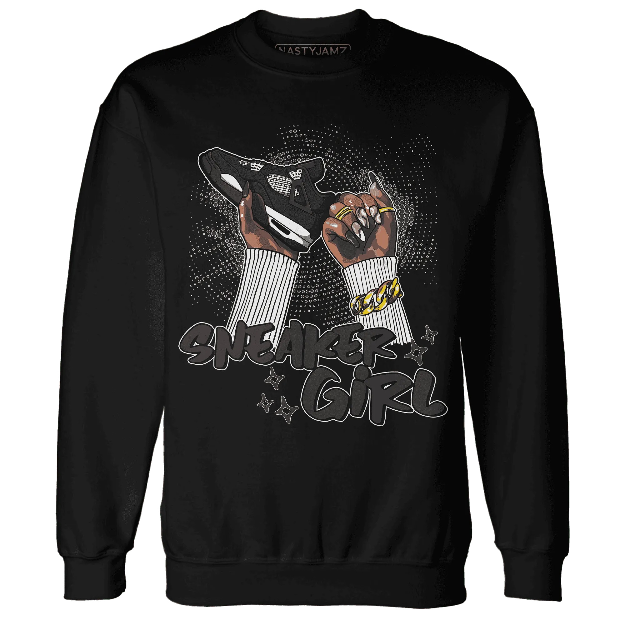 White-Thunder-4s-Sweatshirt-Match-Sneaker-Girl-Nail