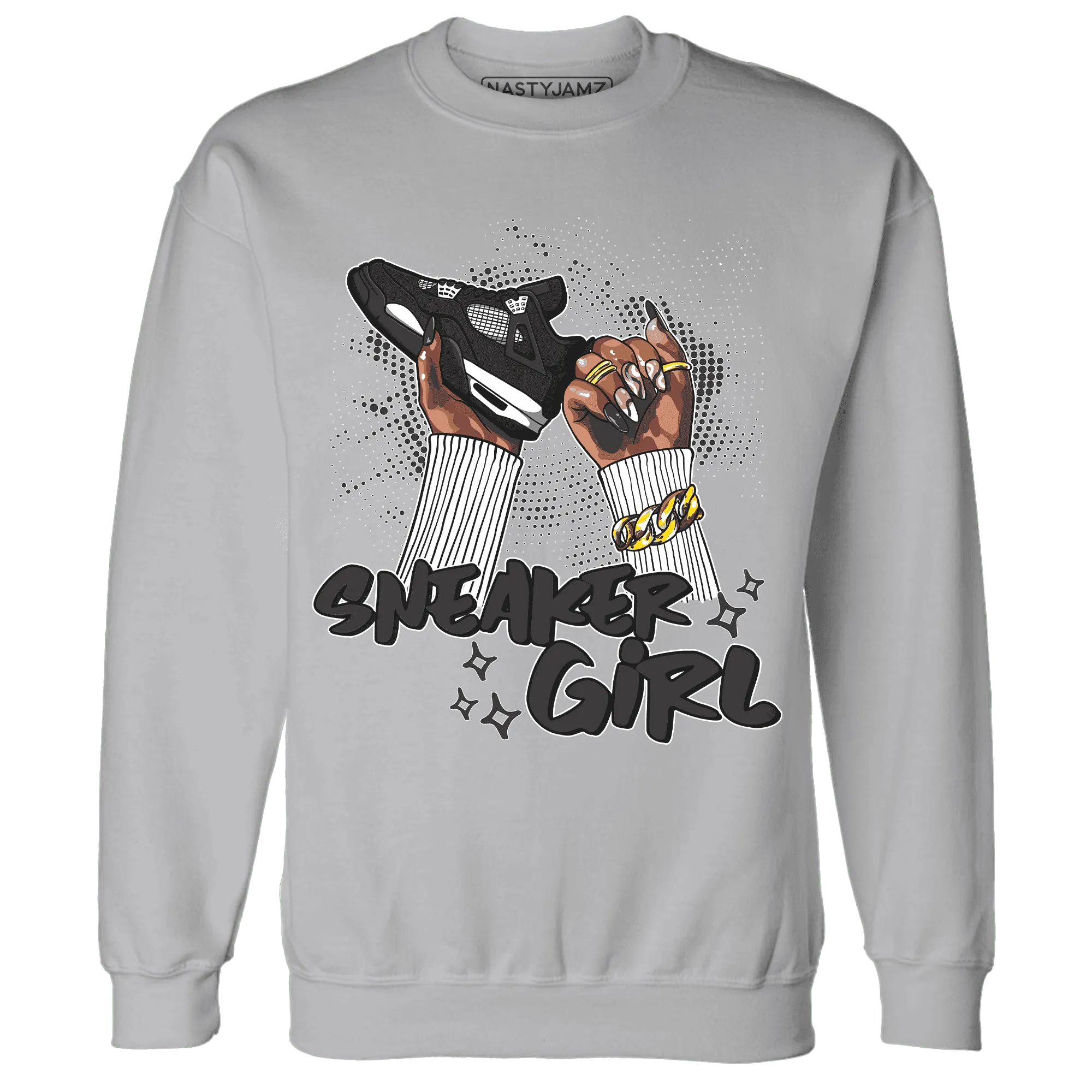 White-Thunder-4s-Sweatshirt-Match-Sneaker-Girl-Nail