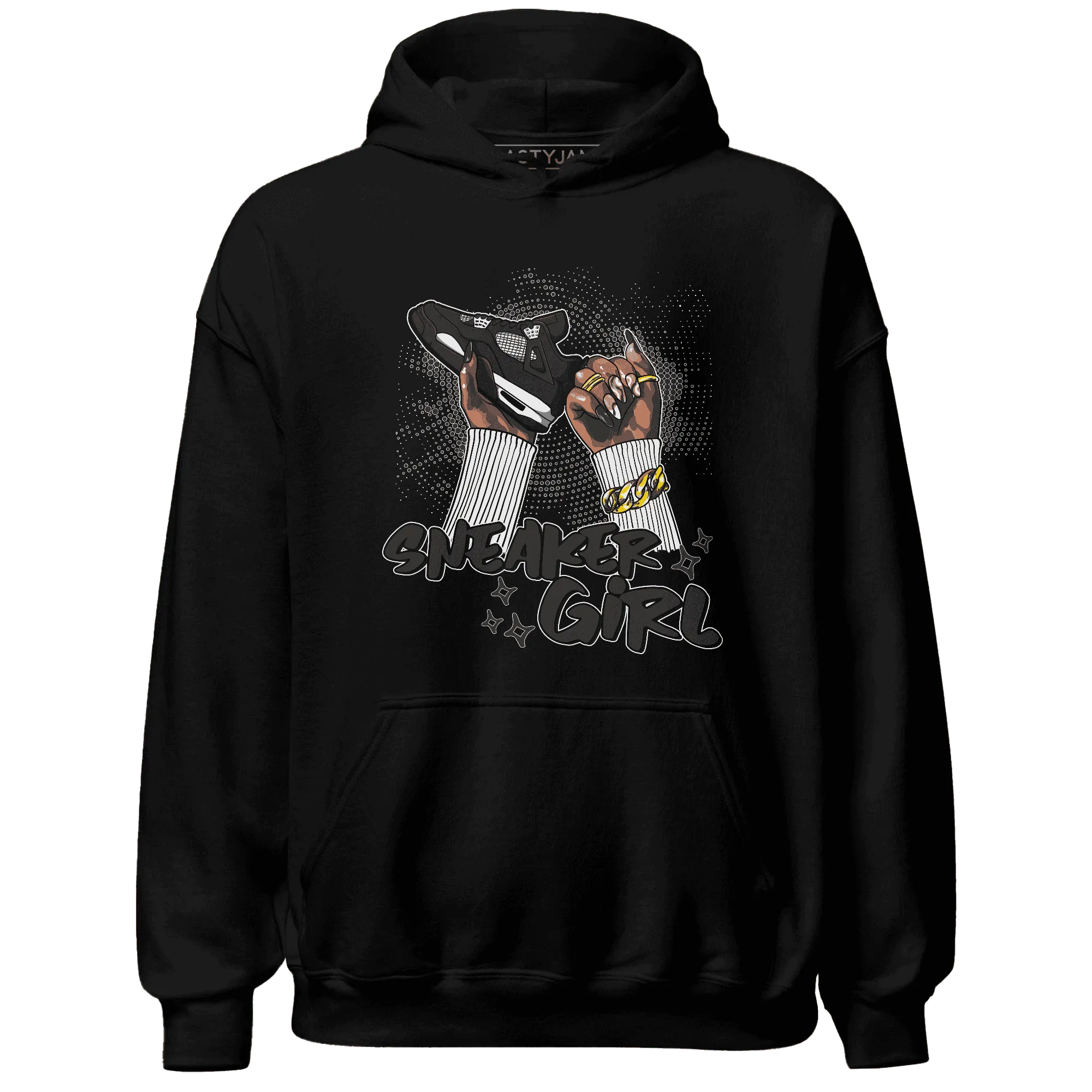 White-Thunder-4s-Hoodie-Match-Sneaker-Girl-Nail