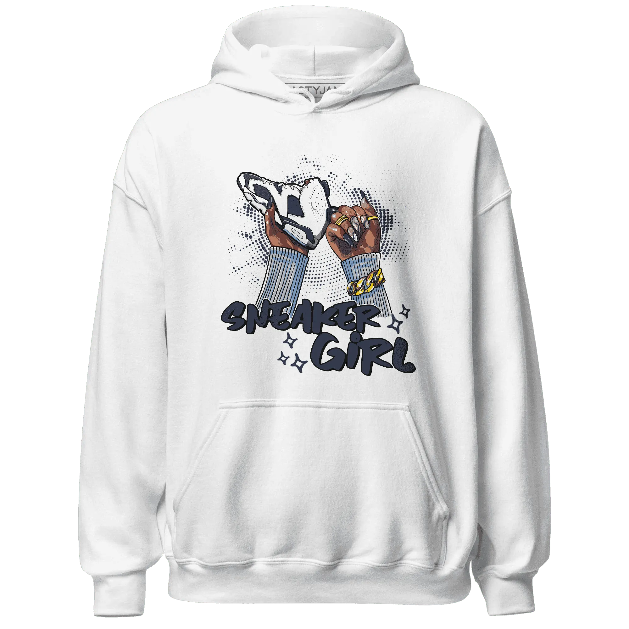 White-Navy-6s-Hoodie-Match-Sneaker-Girl-Nail