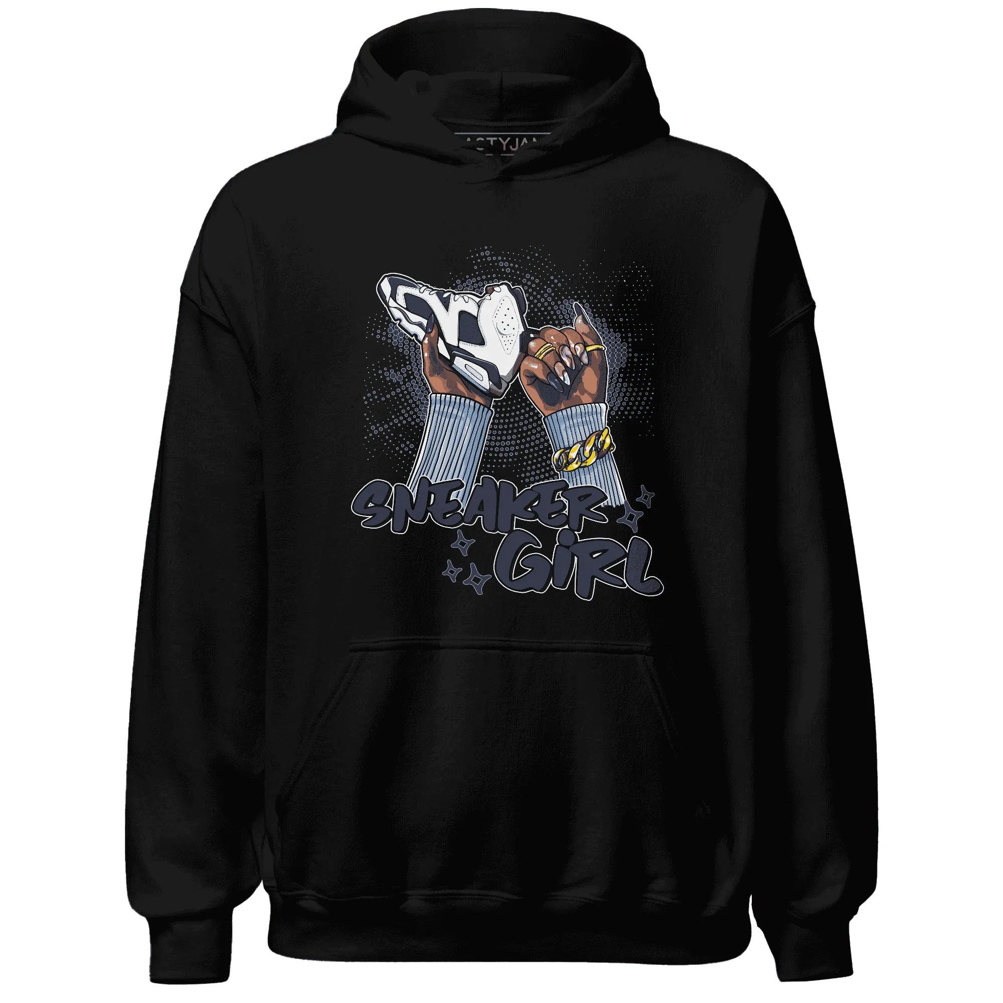 White-Navy-6s-Hoodie-Match-Sneaker-Girl-Nail