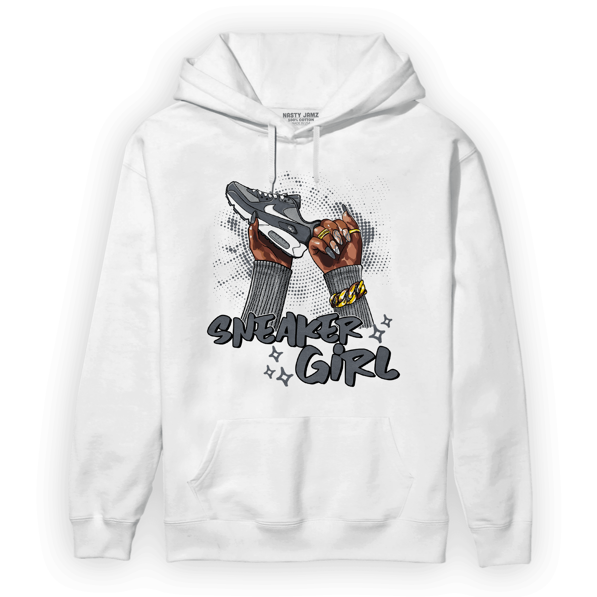 Air Max 90 Iron Grey Hoodie Match Sneaker Girl Nail - NastyJamz