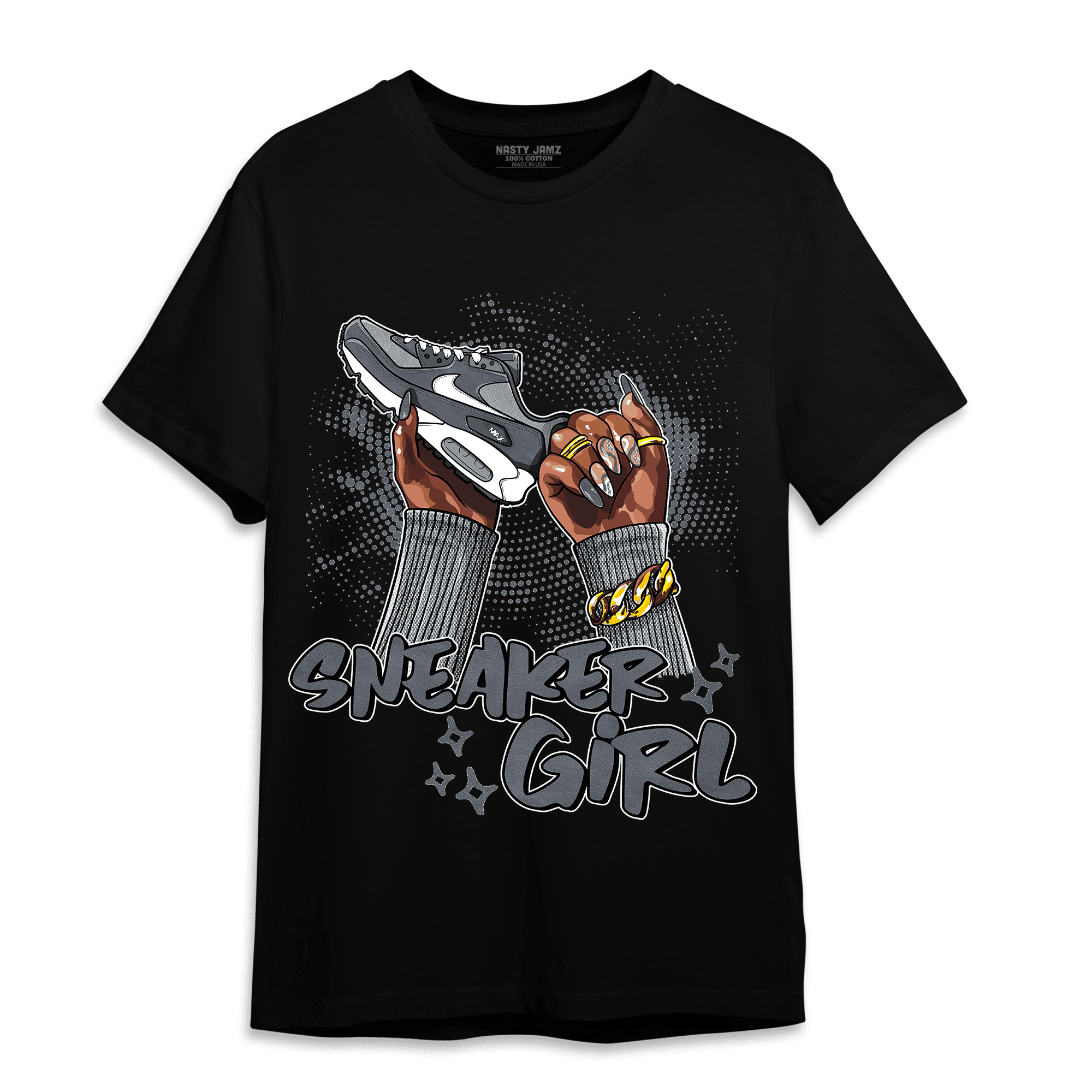 Air Max 90 Iron Grey T Shirt Match Sneaker Girl Nail - NastyJamz