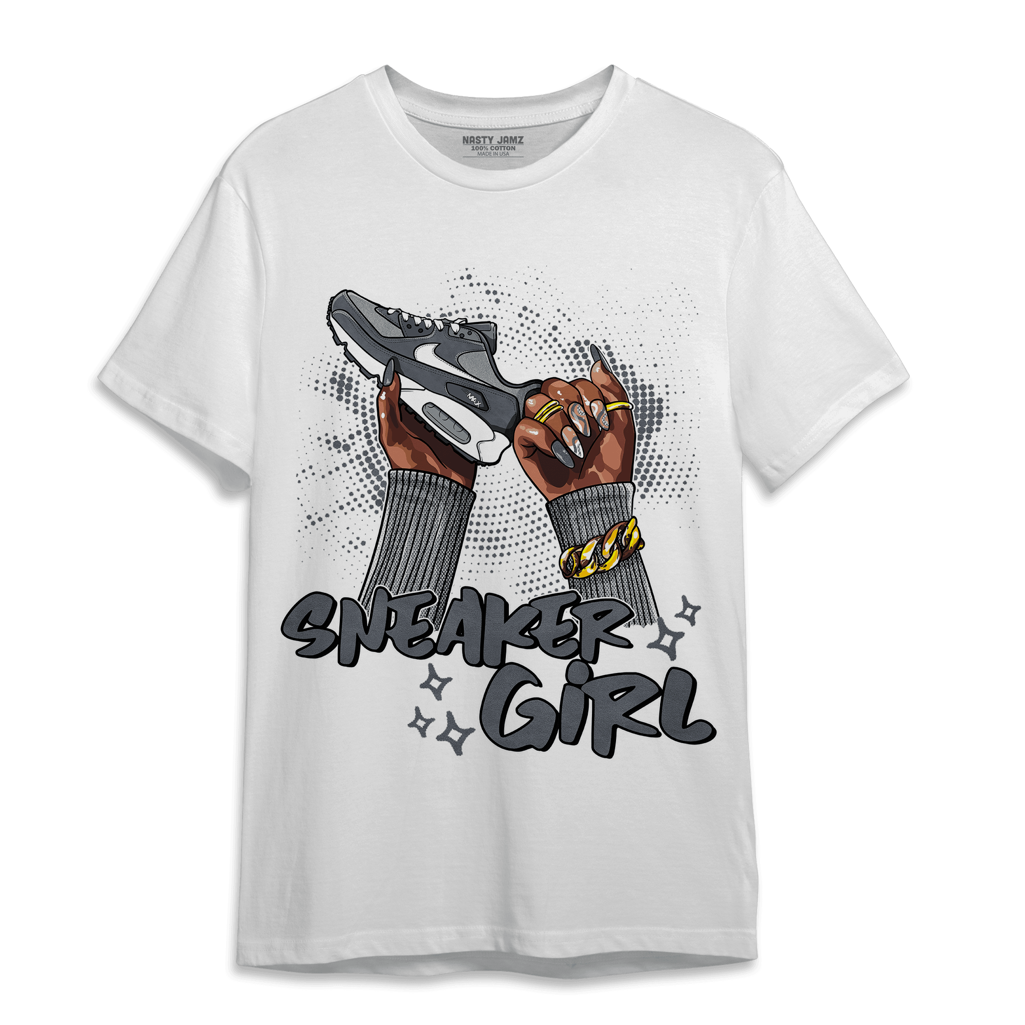 Air Max 90 Iron Grey T Shirt Match Sneaker Girl Nail - NastyJamz