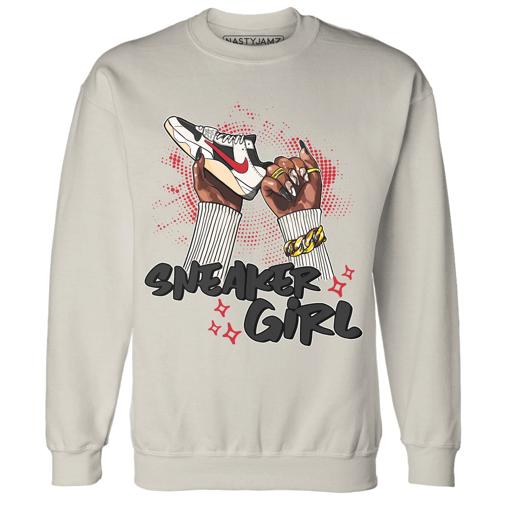 Jumman Jack University Red Sweatshirt Match Sneaker Girl Nail - NastyJamz