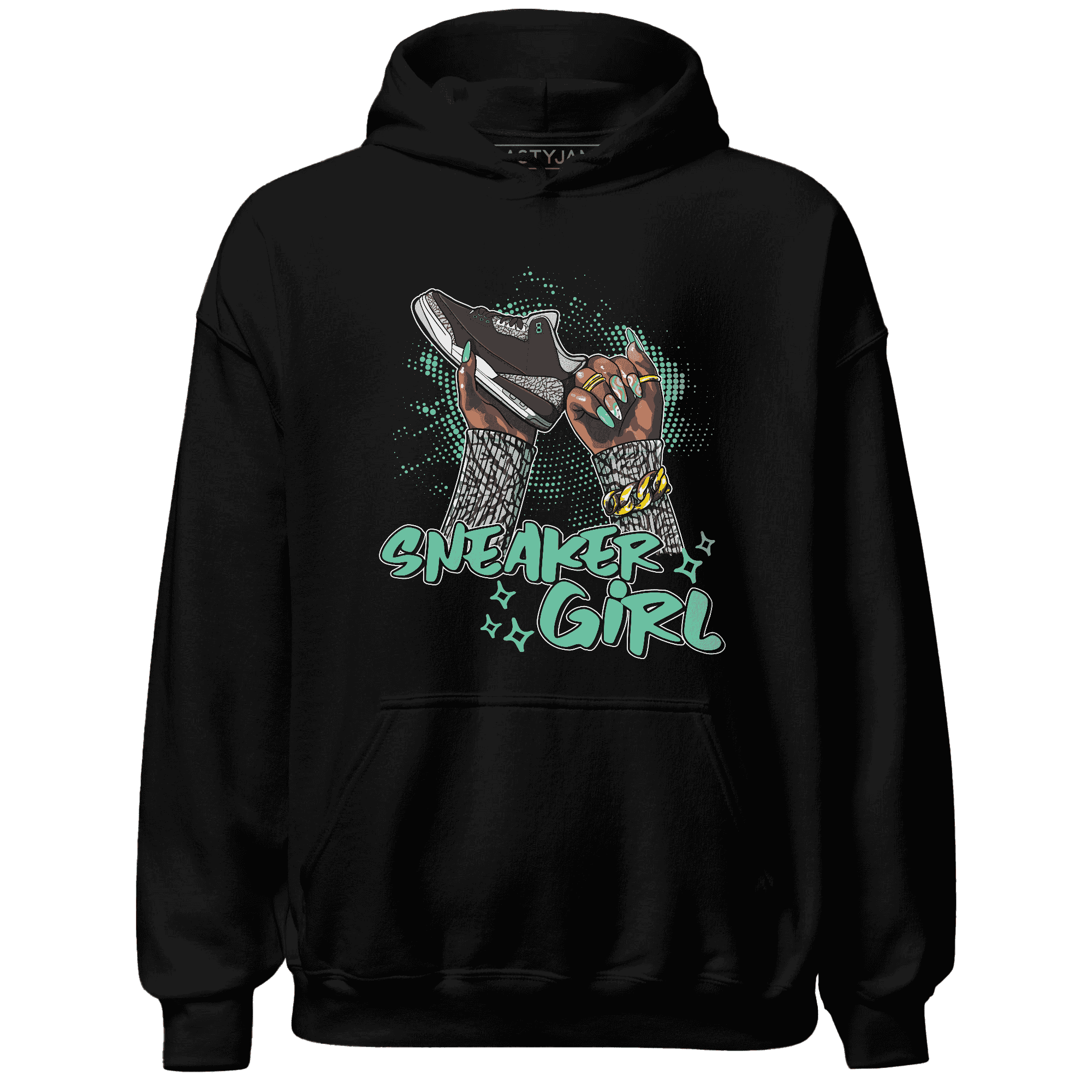 NastyJamz Green Glow 3s Hoodie Match Sneaker Girl Nail