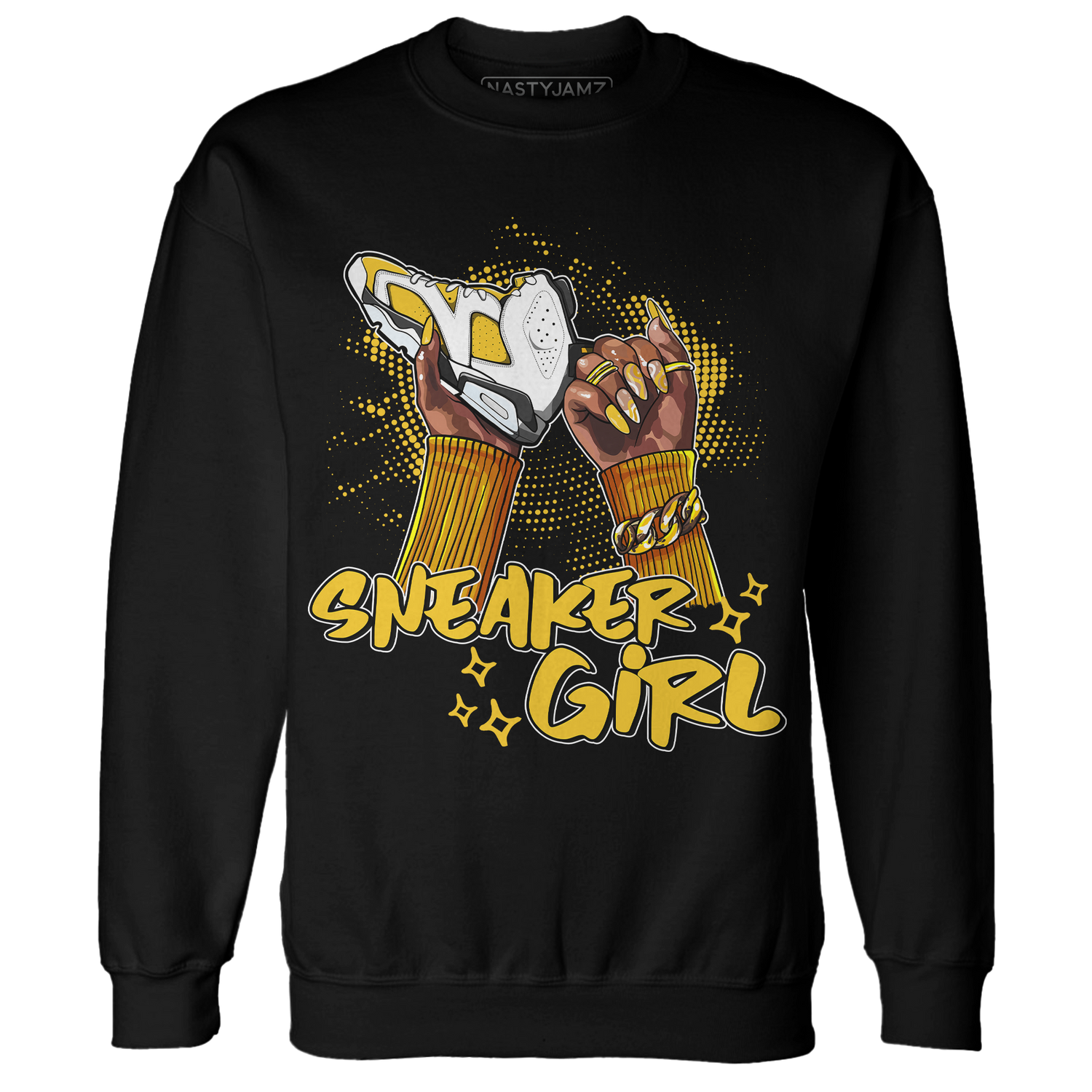 NastyJamz Yellow Ochre 6s Sweatshirt Match Sneaker Girl Nail