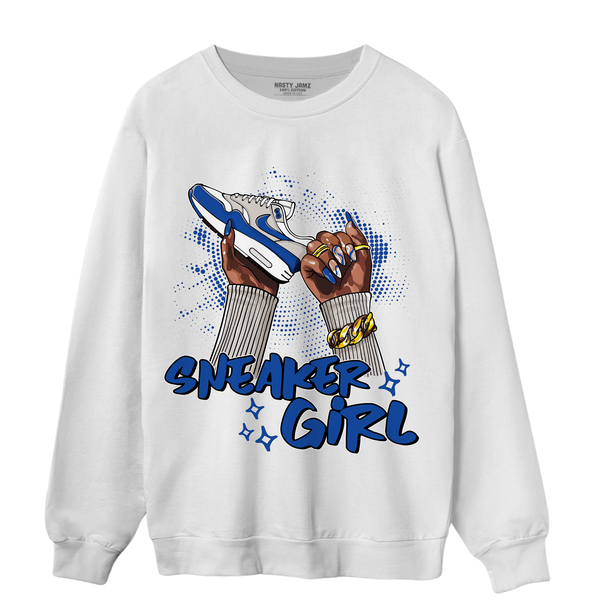 Air Max 1 86 Royal Sweatshirt Match Sneaker Girl Nail - NastyJamz
