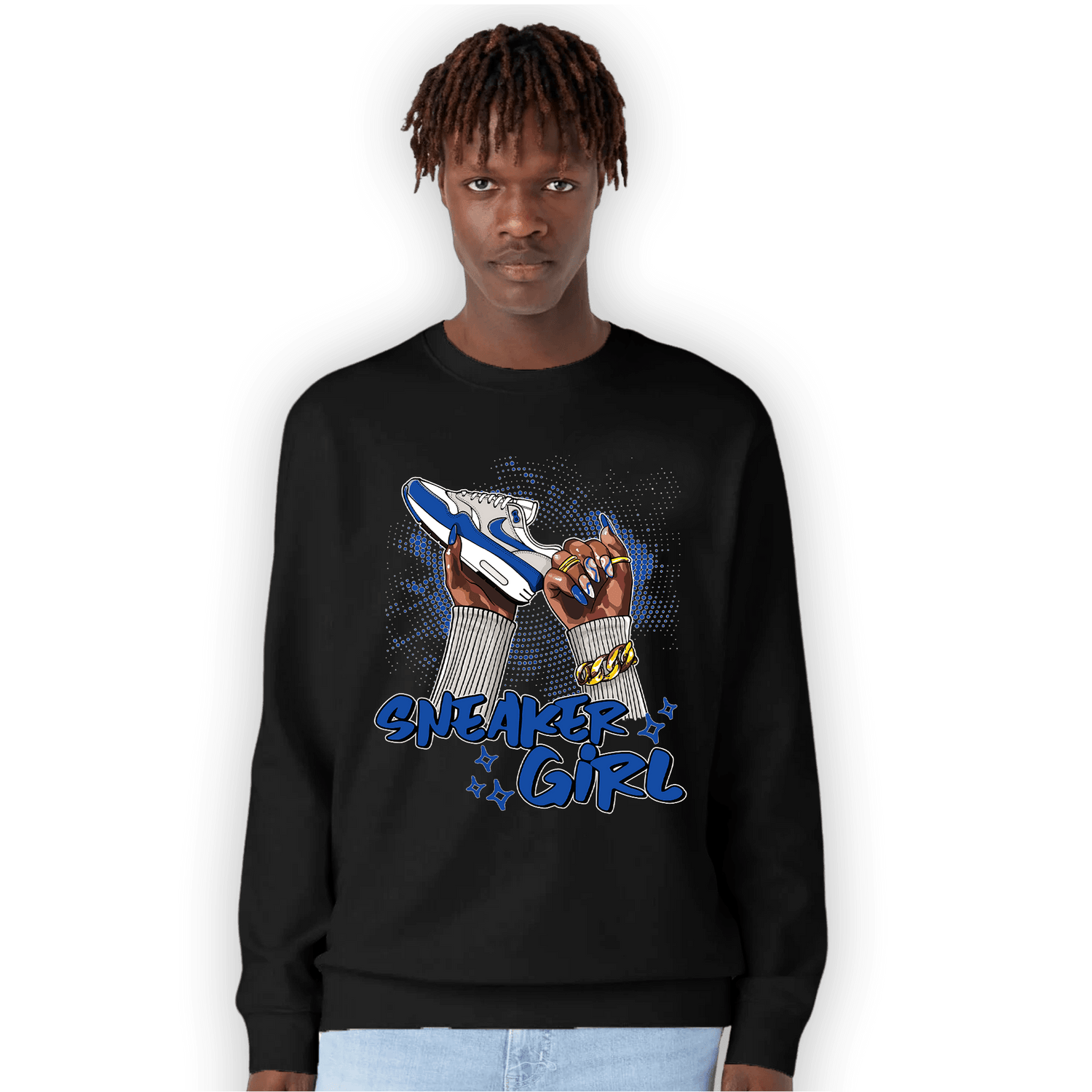 Air Max 1 86 Royal Sweatshirt Match Sneaker Girl Nail - NastyJamz