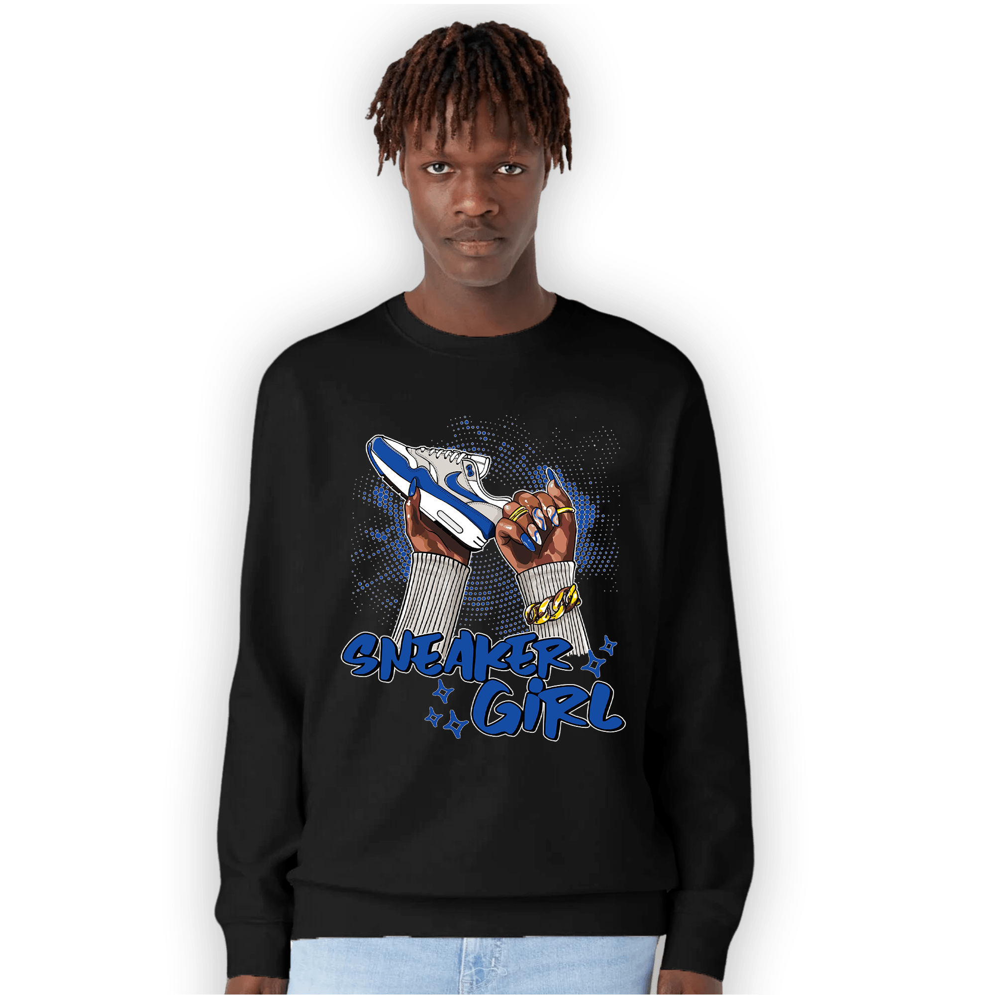 Air Max 1 86 Royal Sweatshirt Match Sneaker Girl Nail - NastyJamz