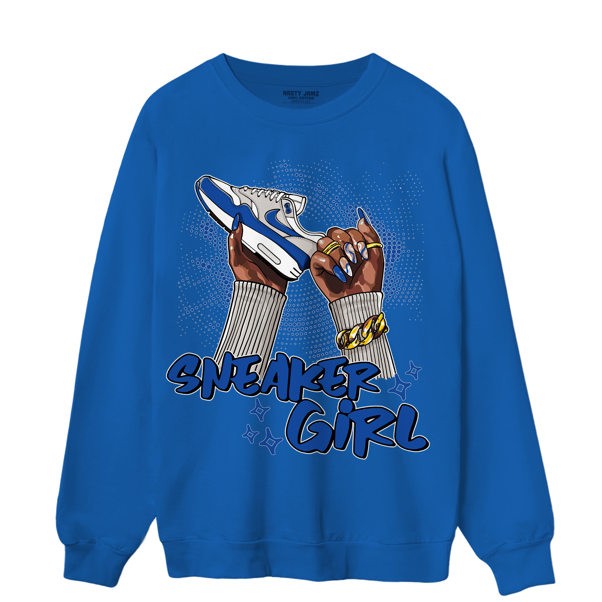 Air Max 1 86 Royal Sweatshirt Match Sneaker Girl Nail - NastyJamz
