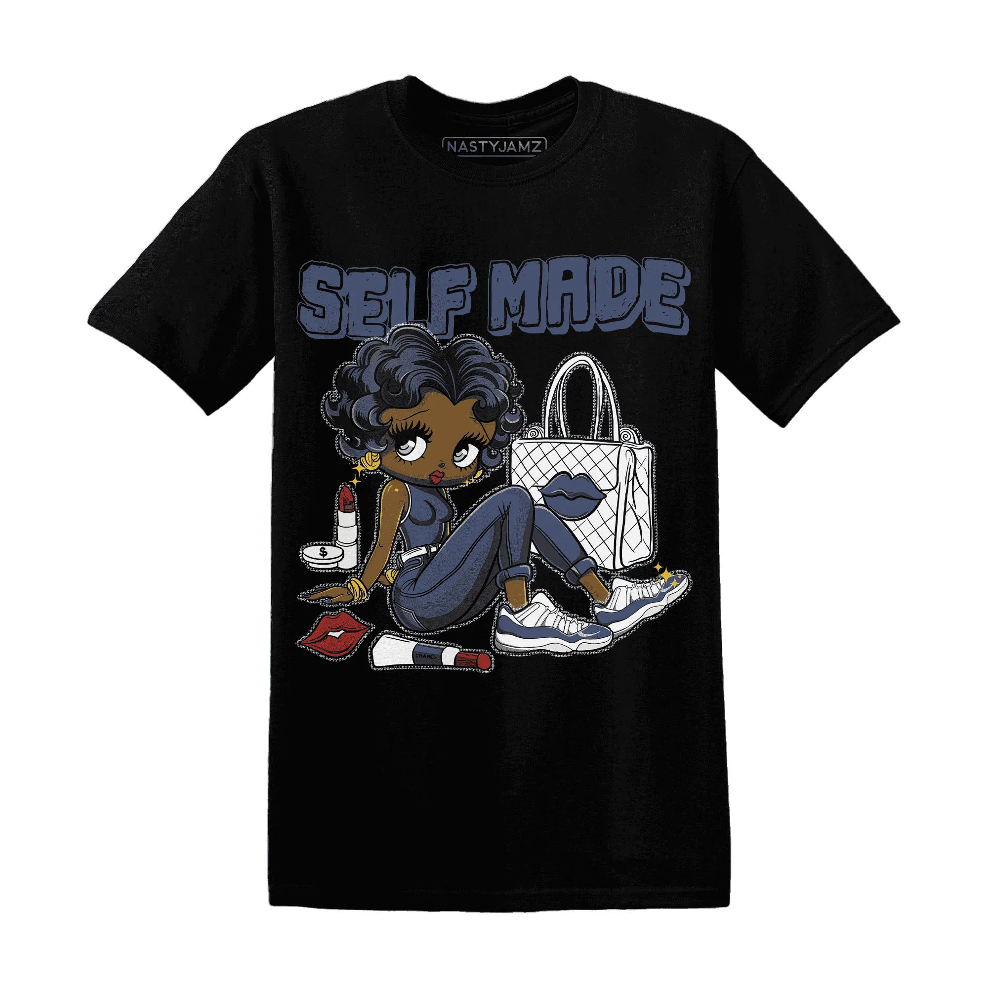 Low-Diffused-Blue-11s-T-Shirt-Match-Sneaker-Girl-Selfmade