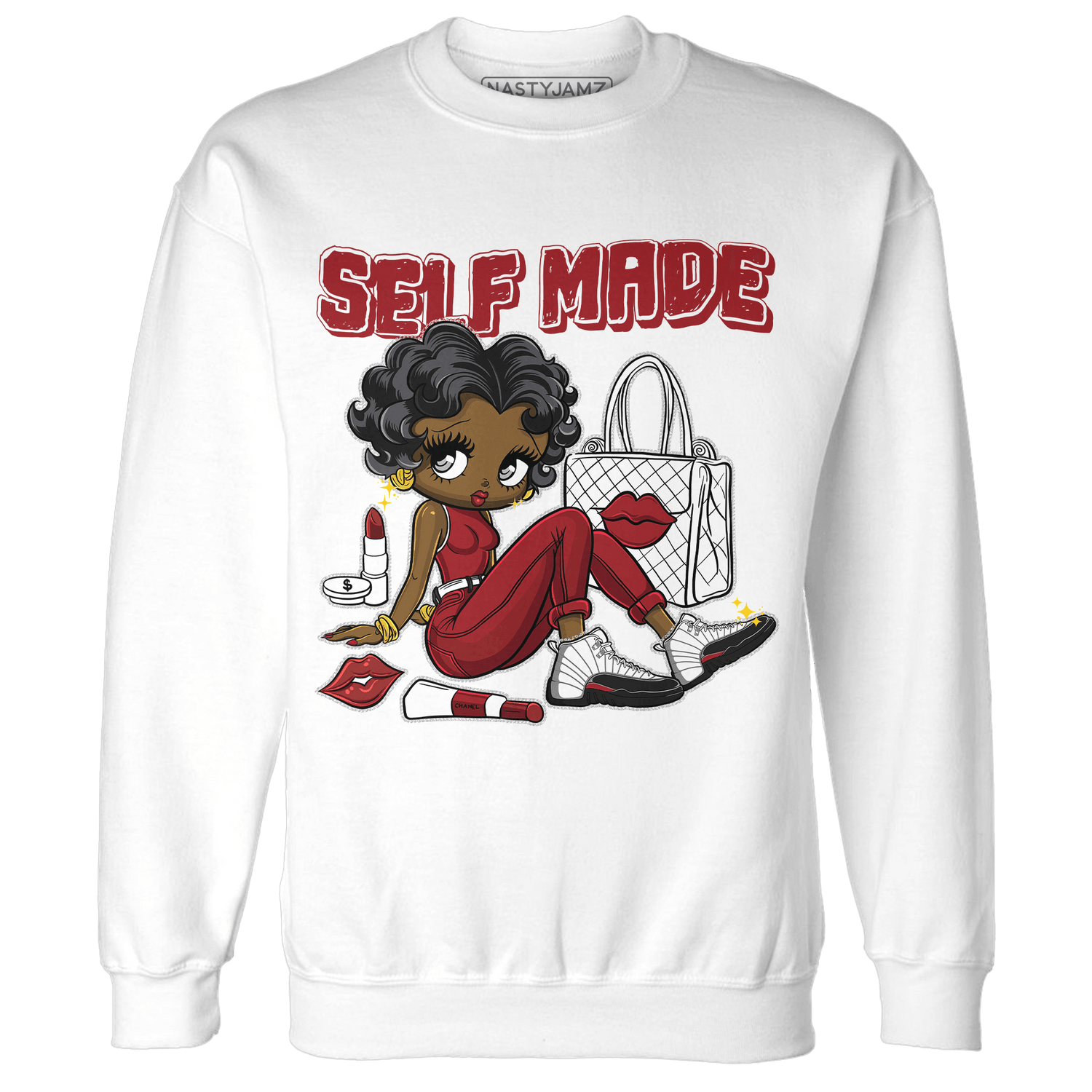 Retro Red Taxi 12s Sweatshirt Match Sneaker Girl Selfmade - NastyJamz