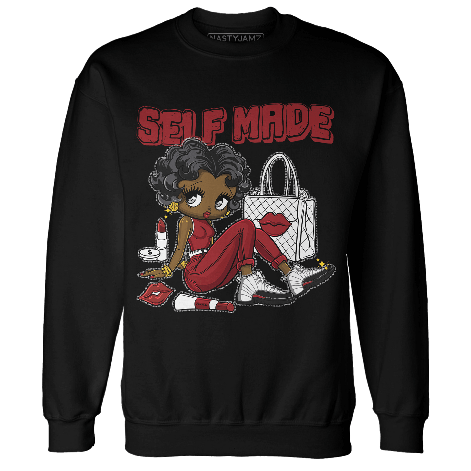 Retro Red Taxi 12s Sweatshirt Match Sneaker Girl Selfmade - NastyJamz