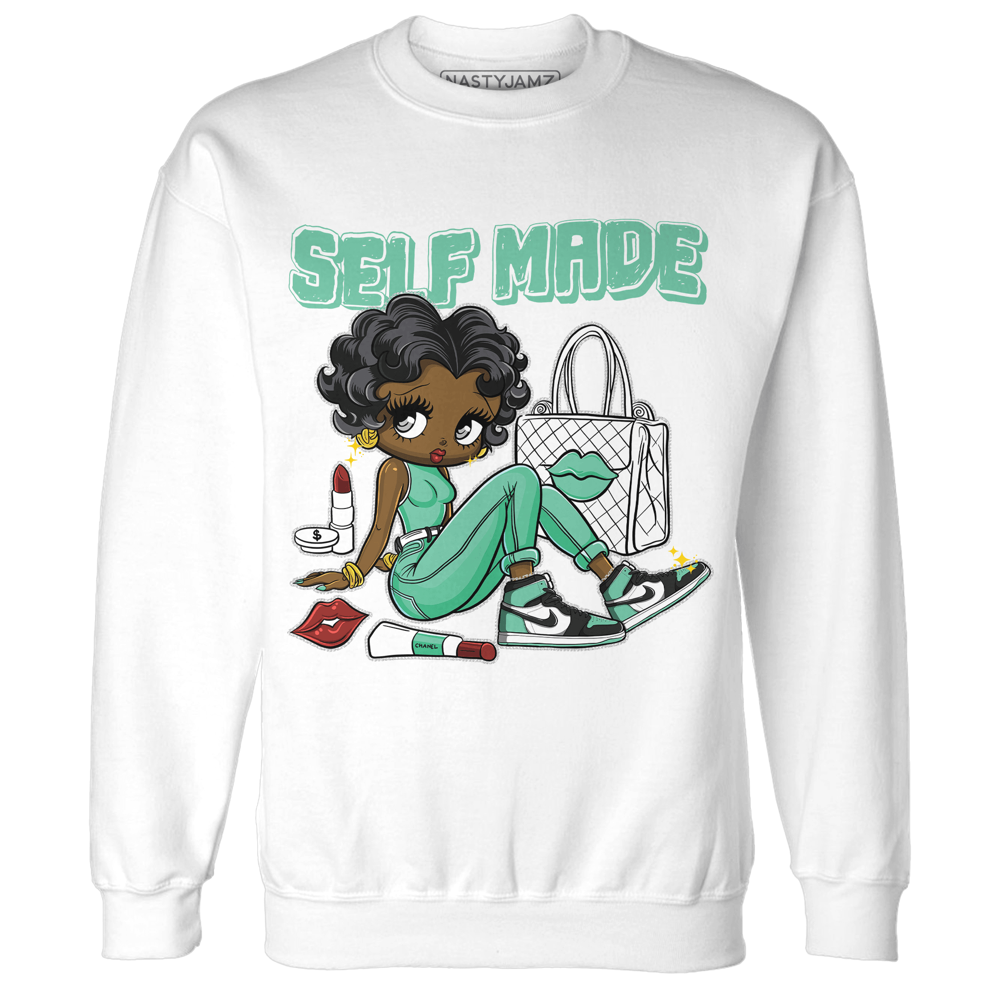 High OG Green Glow 1s Sweatshirt Match Sneaker Girl Selfmade - NastyJamz