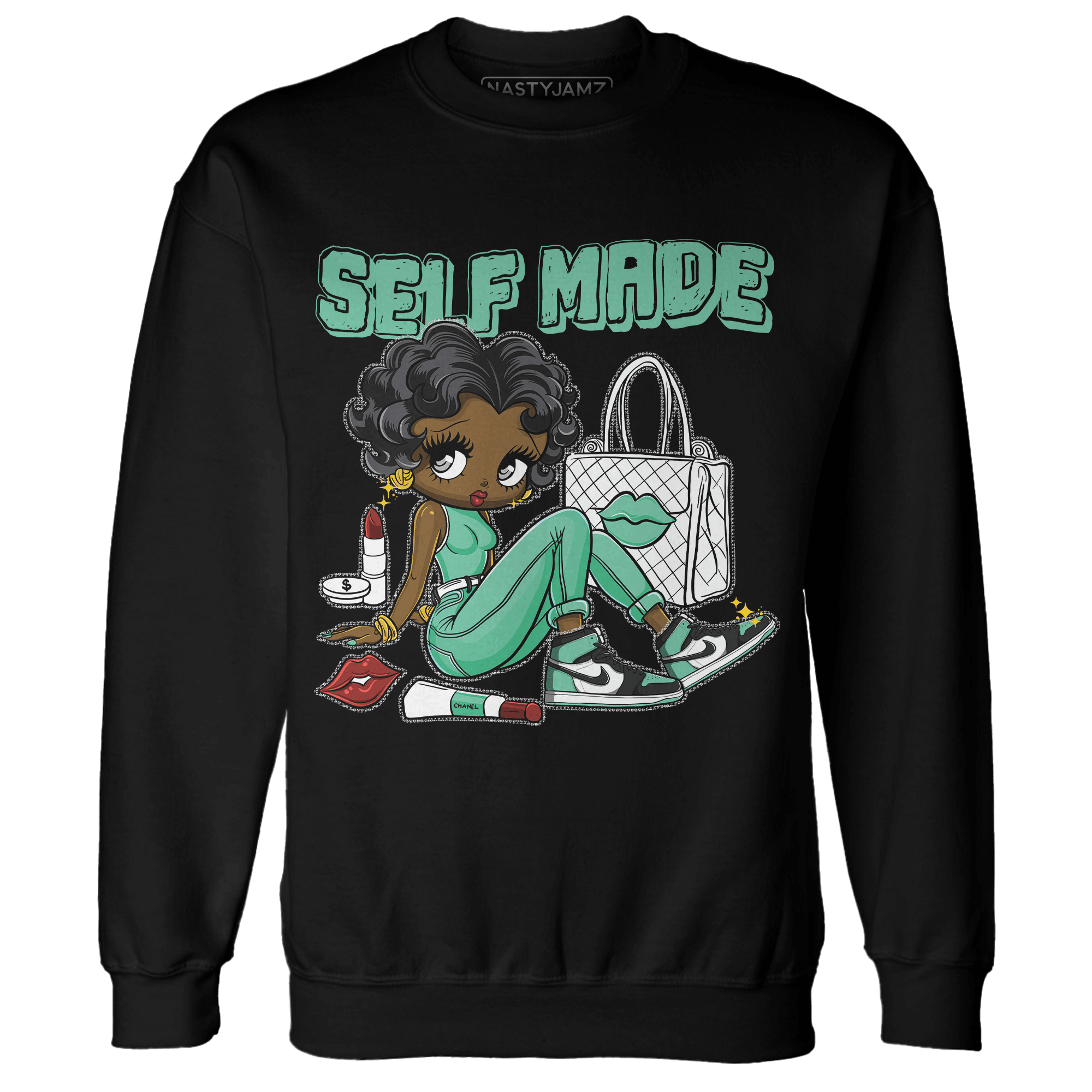 High OG Green Glow 1s Sweatshirt Match Sneaker Girl Selfmade - NastyJamz