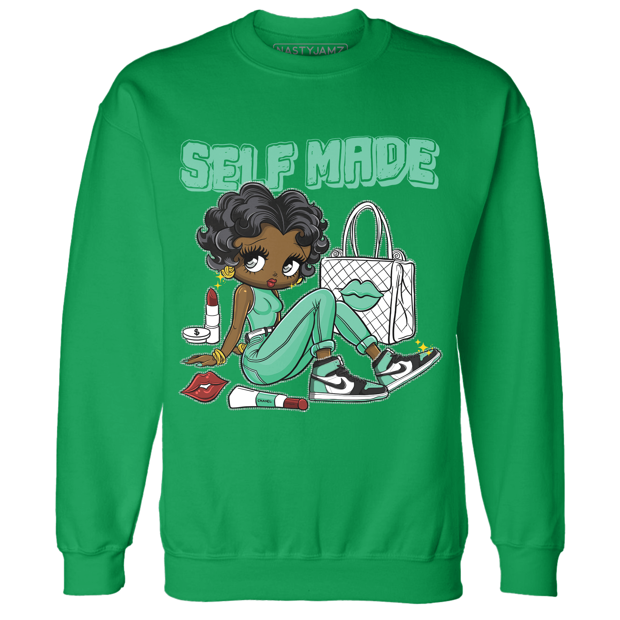 High OG Green Glow 1s Sweatshirt Match Sneaker Girl Selfmade - NastyJamz