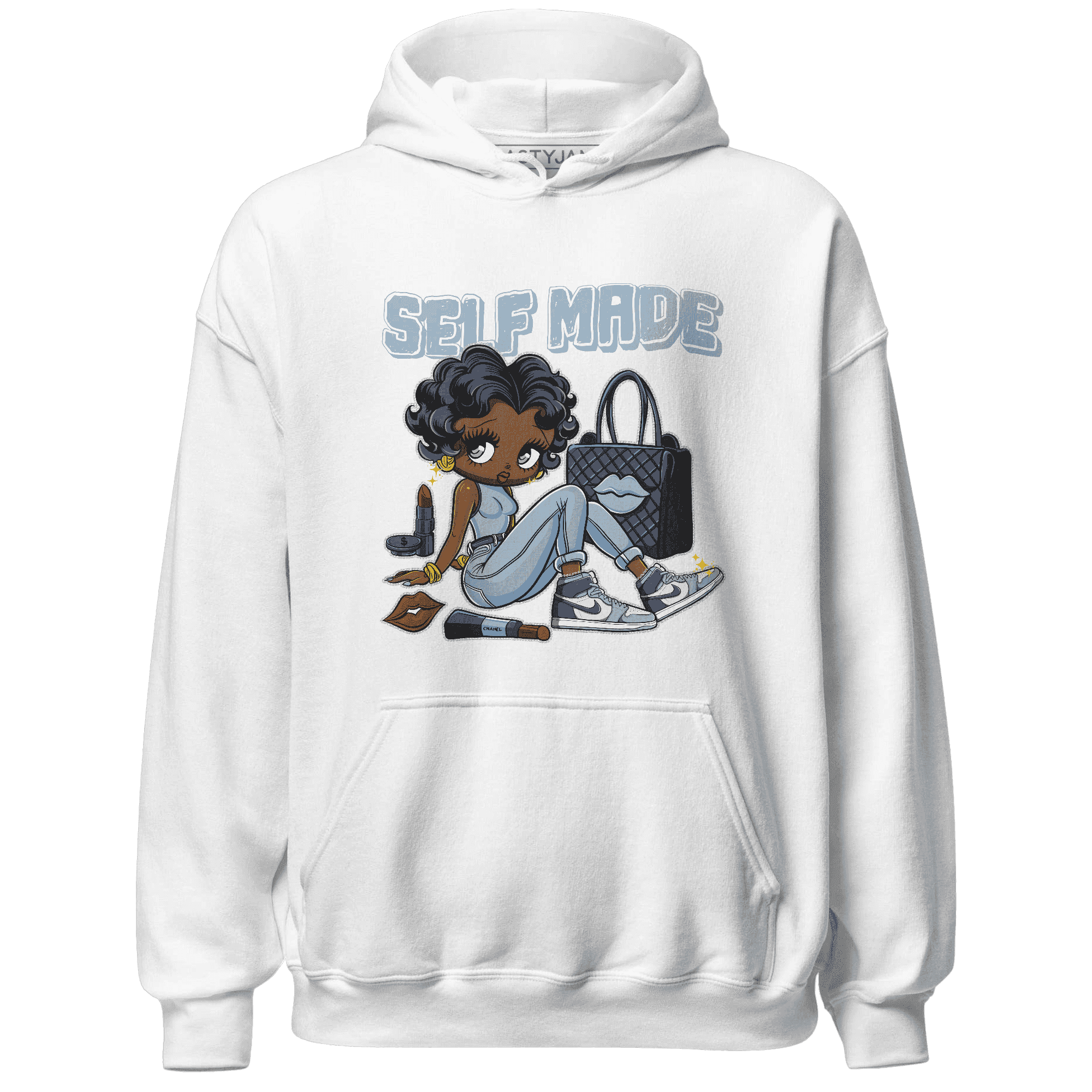 Mid Diffused Blue Grey 1s Hoodie Match Sneaker Girl Selfmade - NastyJamz