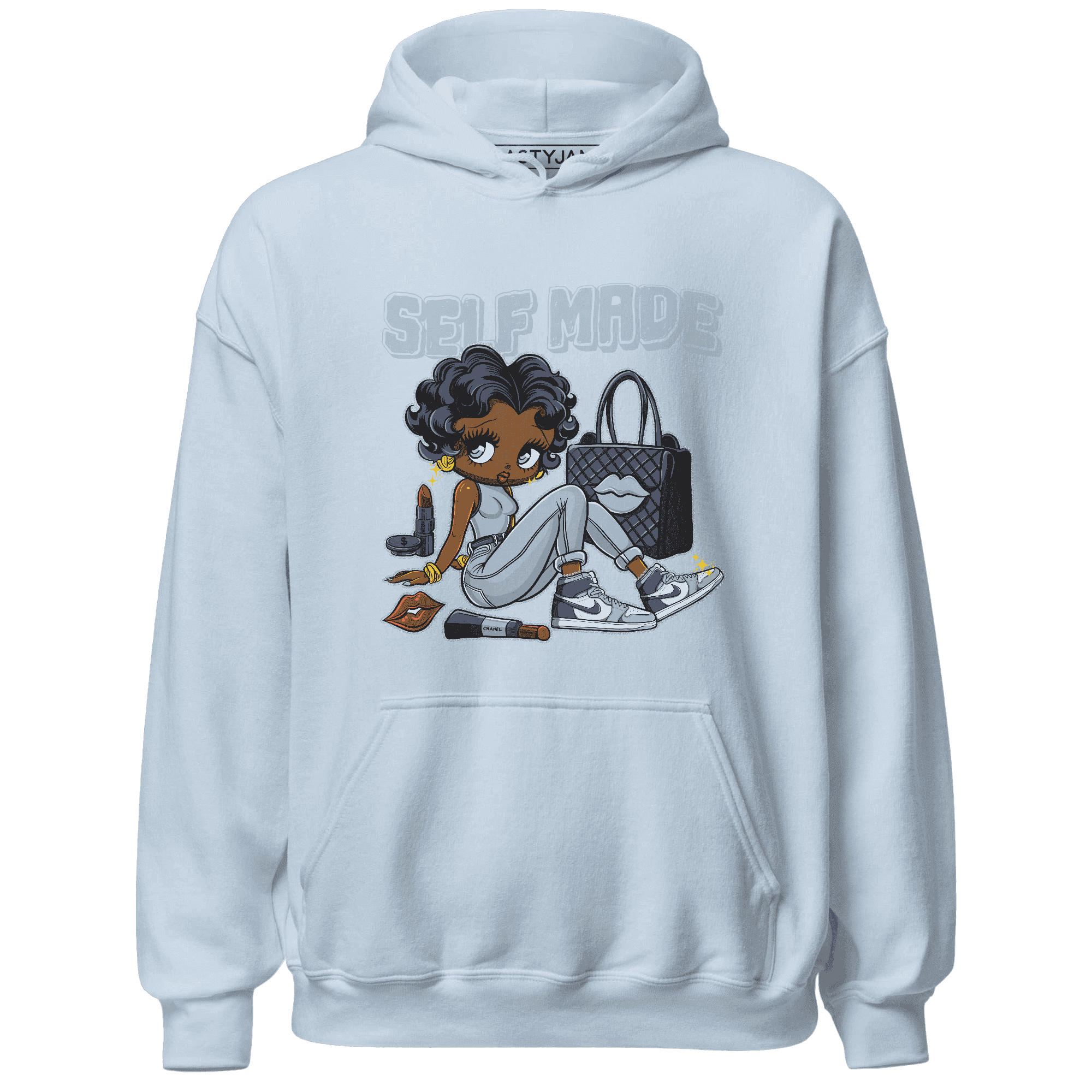 Mid Diffused Blue Grey 1s Hoodie Match Sneaker Girl Selfmade - NastyJamz