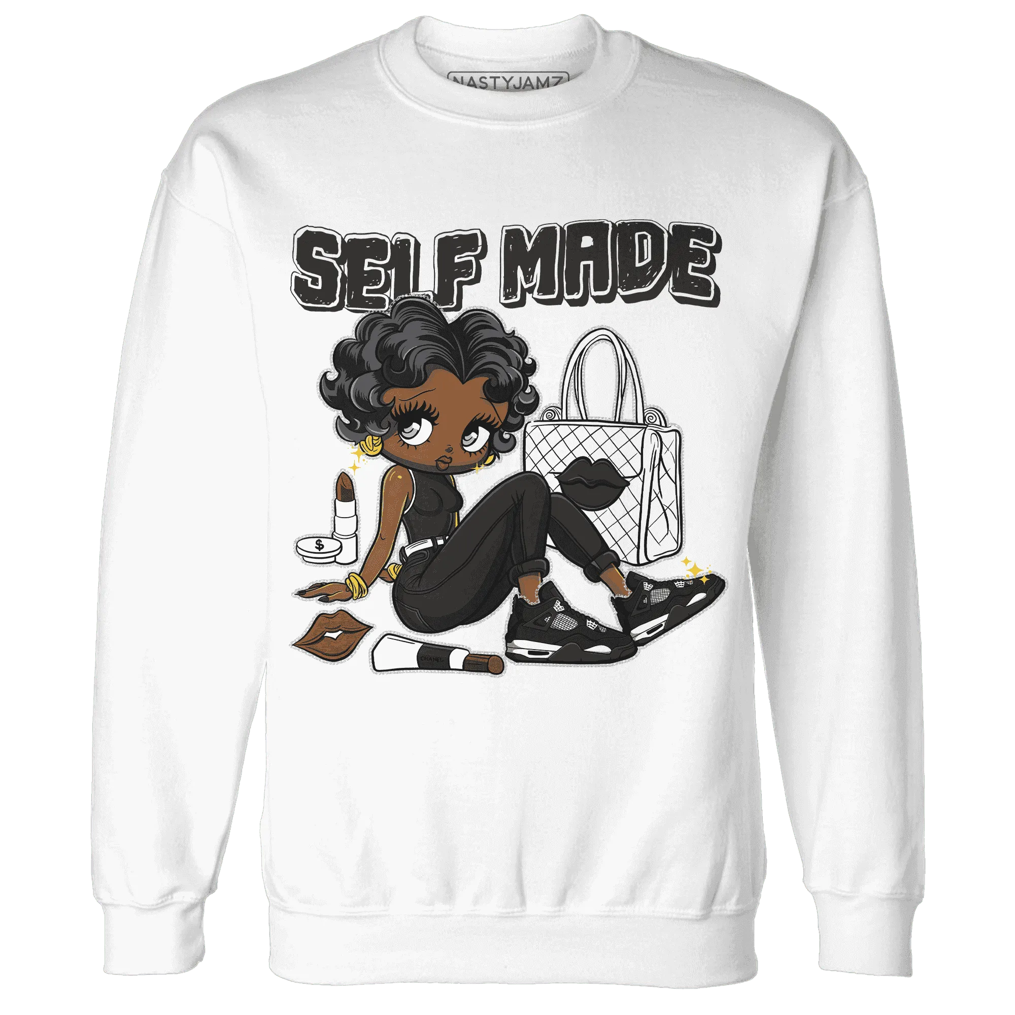 White-Thunder-4s-Sweatshirt-Match-Sneaker-Girl-Selfmade