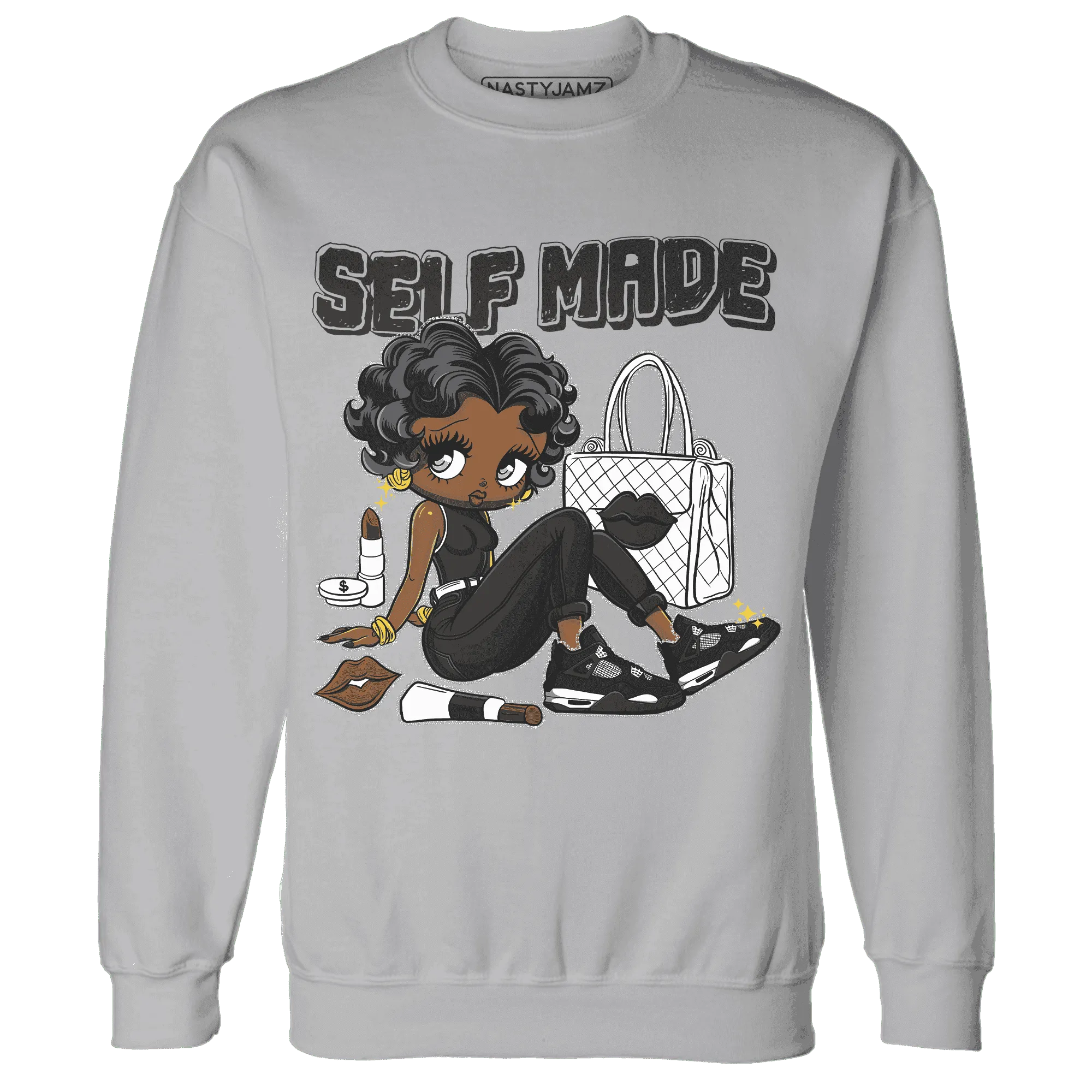 White-Thunder-4s-Sweatshirt-Match-Sneaker-Girl-Selfmade