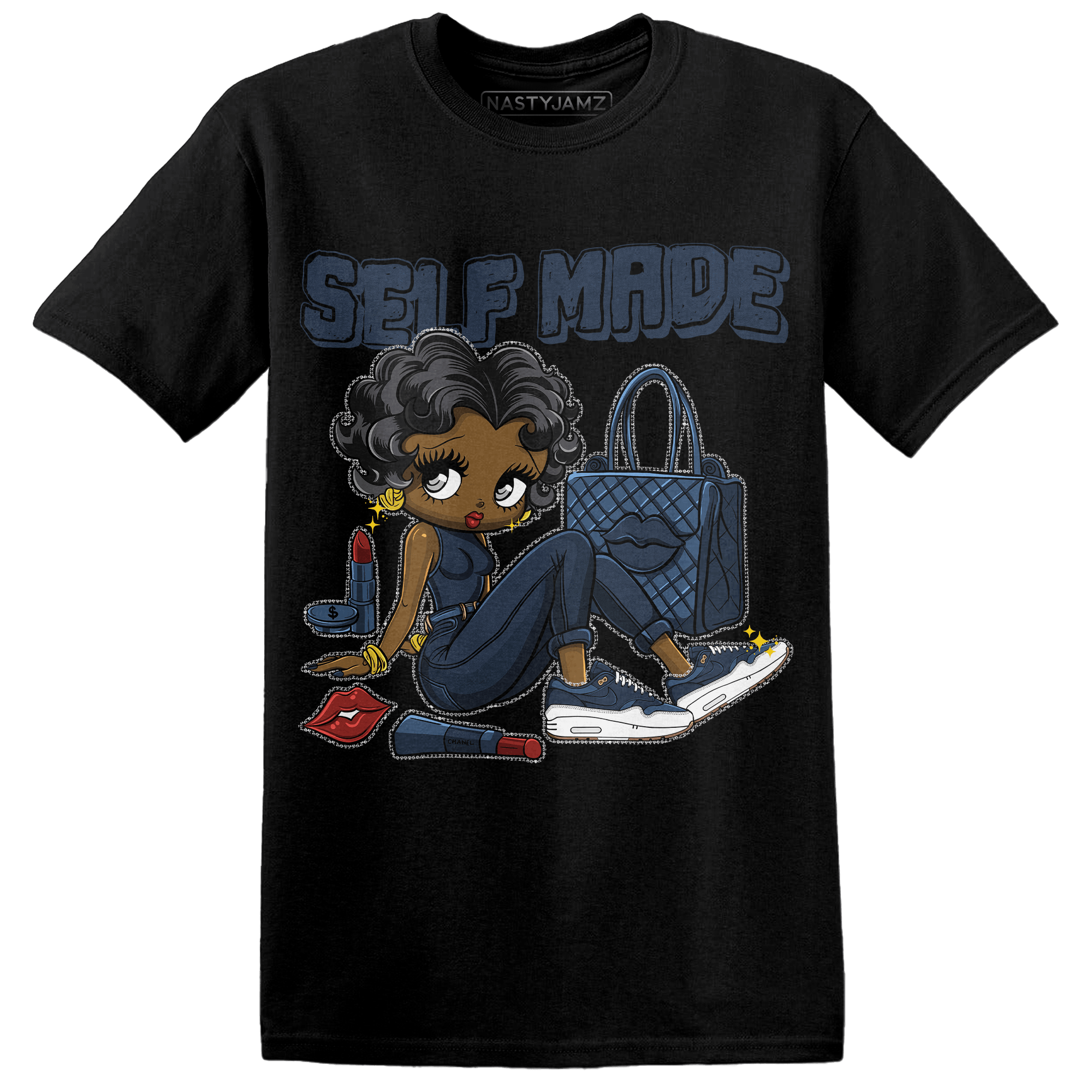 AM 1 86 Jackie Robinson T Shirt Match Sneaker Girl Selfmade - NastyJamz