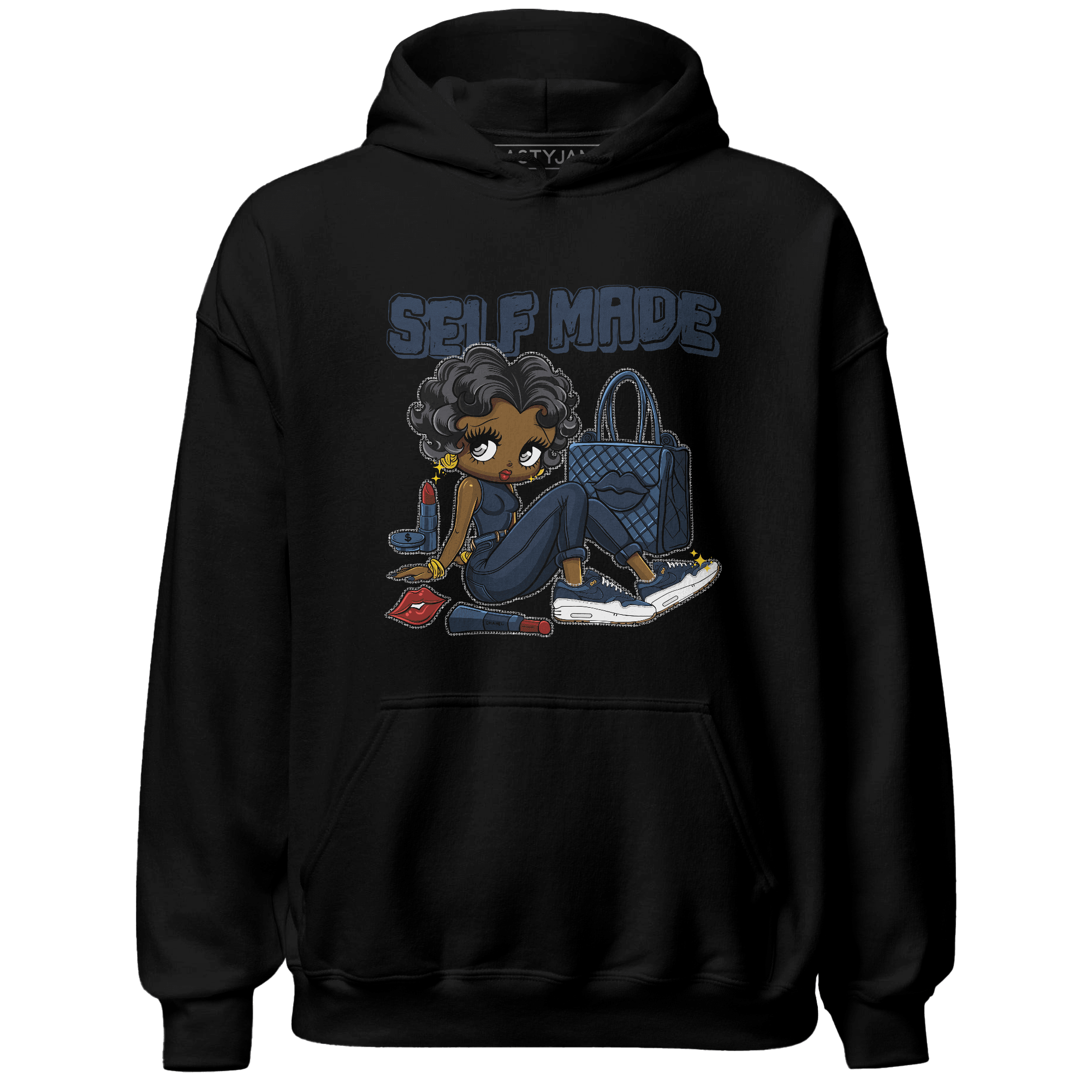 AM 1 86 Jackie Robinson Hoodie Match Sneaker Girl Selfmade - NastyJamz