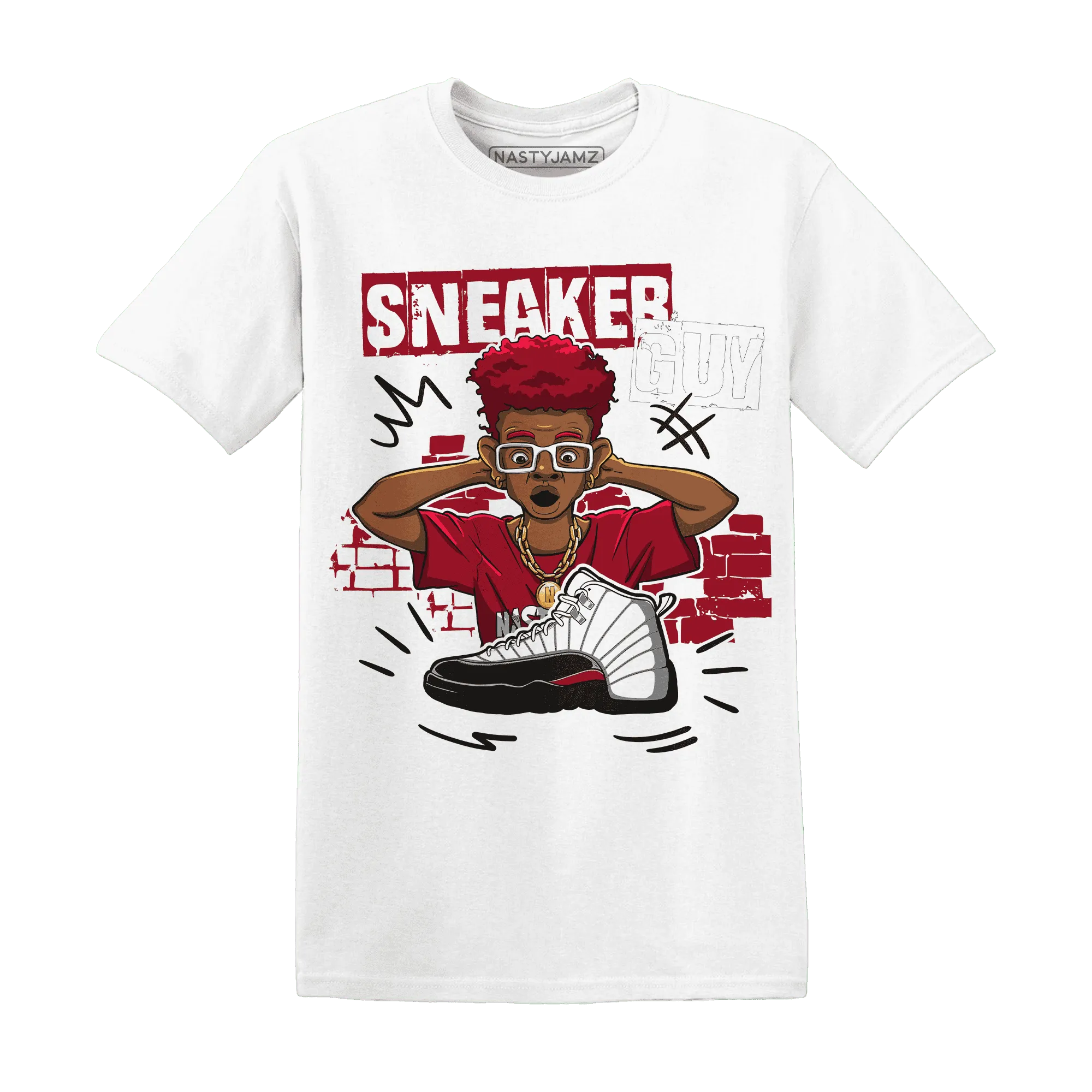 NastyJamz-Retro-Red-Taxi-12s-T-Shirt-Match-Sneaker-Guy-Collector