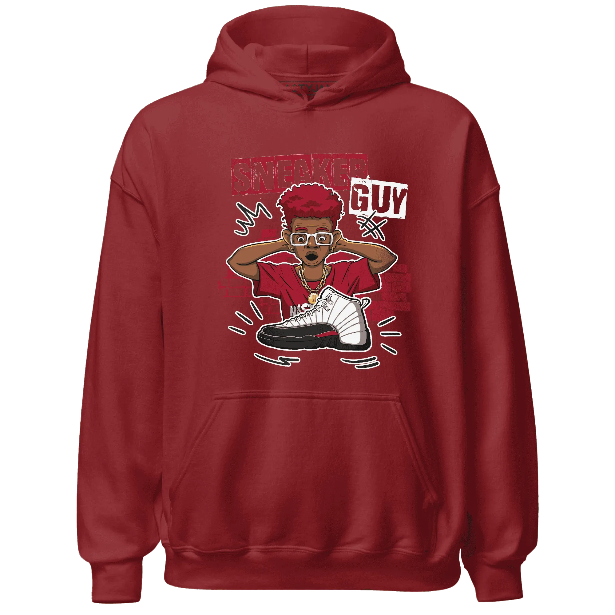 NastyJamz-Retro-Red-Taxi-12s-Hoodie-Match-Sneaker-Guy-Collector