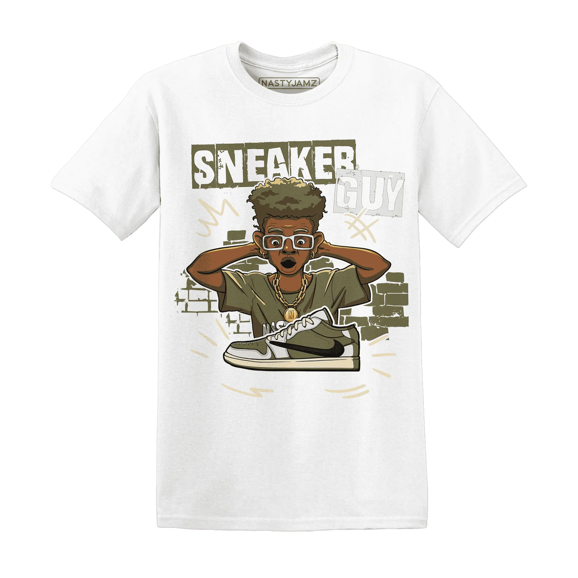 NastyJamz-Medium-Olive-1s-T-Shirt-Match-Sneaker-Guy-Collector