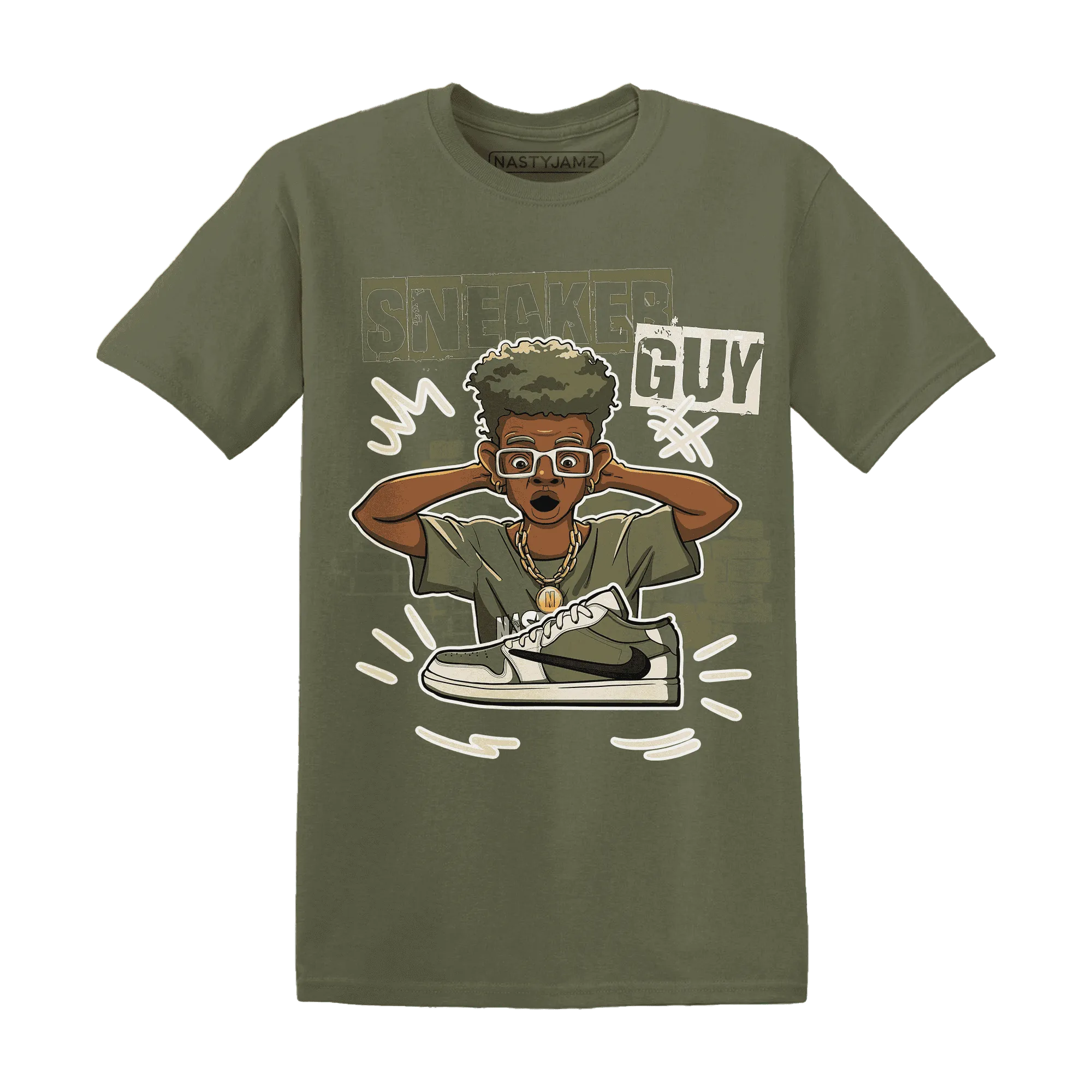 NastyJamz-Medium-Olive-1s-T-Shirt-Match-Sneaker-Guy-Collector