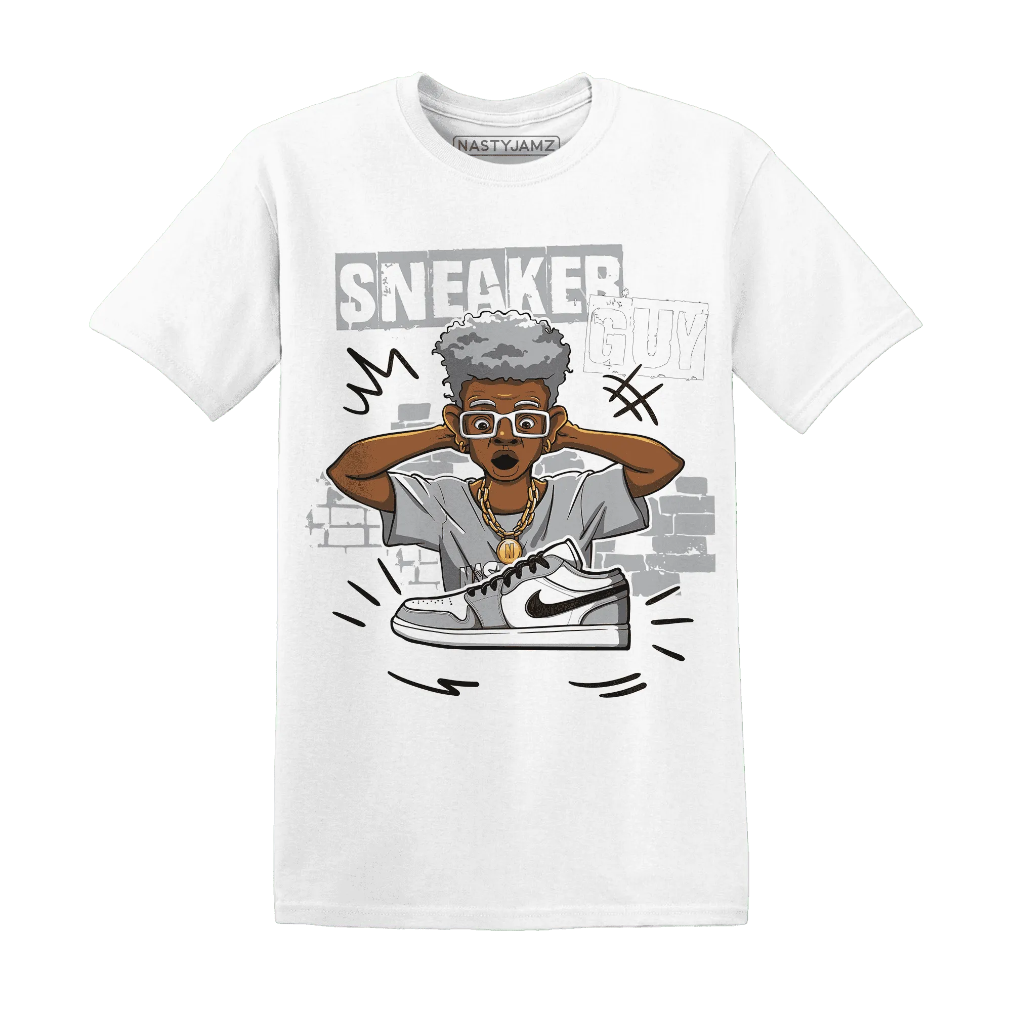 NastyJamz-Wolf-Grey-1s-T-Shirt-Match-Sneaker-Guy-Collector