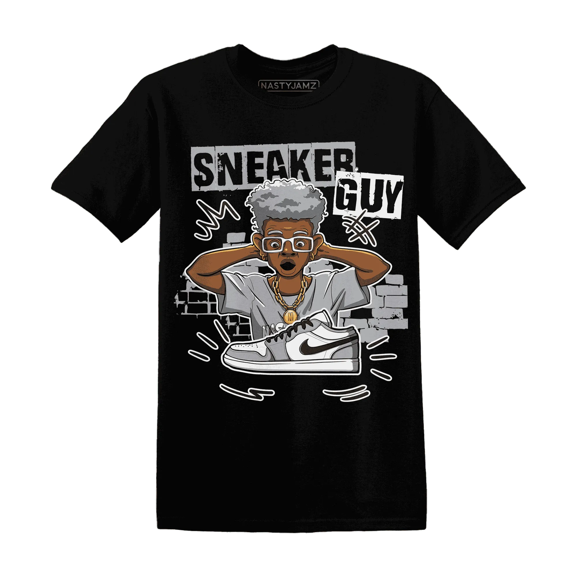 NastyJamz-Wolf-Grey-1s-T-Shirt-Match-Sneaker-Guy-Collector