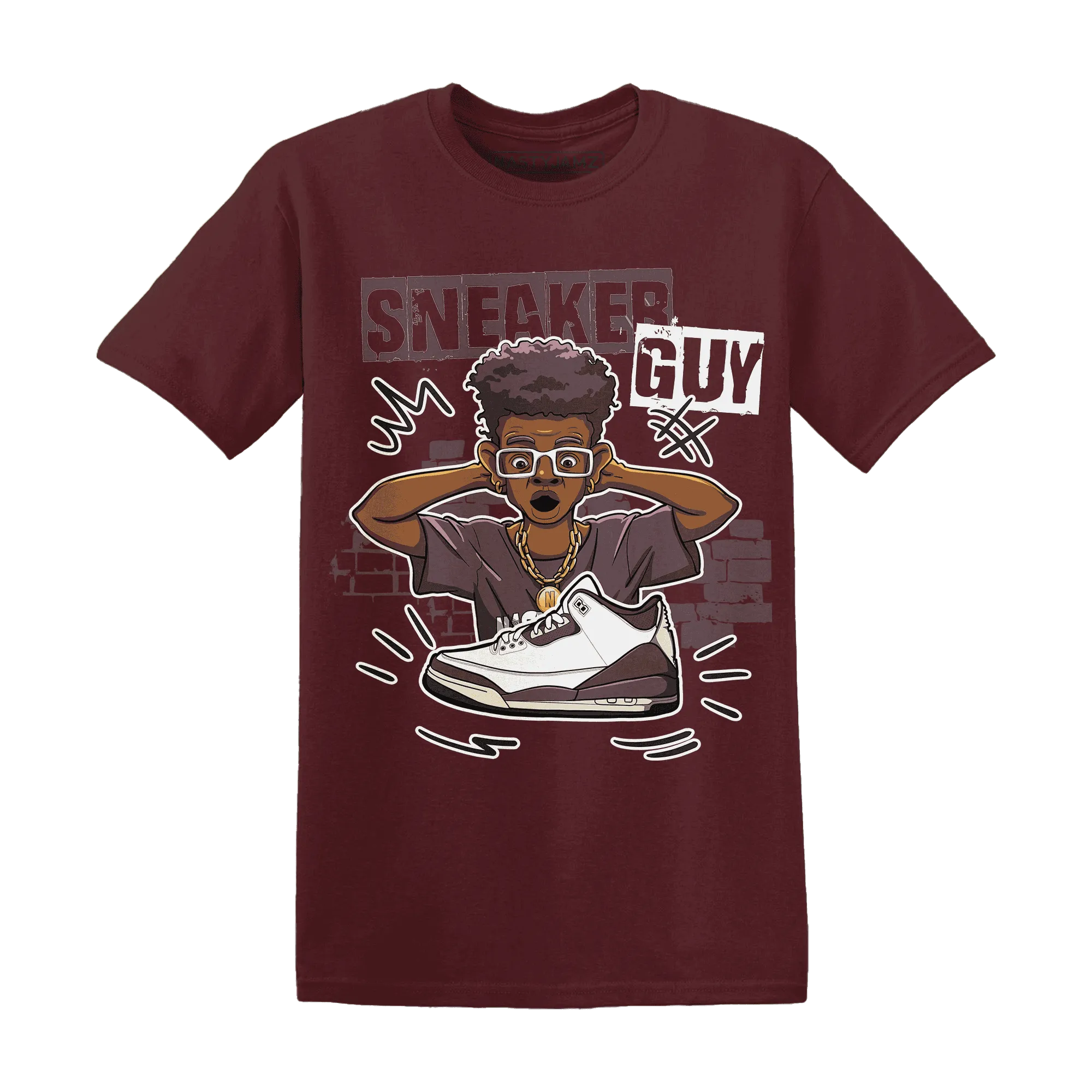 NastyJamz-Burgundy-Crush-3s-T-Shirt-Match-Sneaker-Guy-Collector