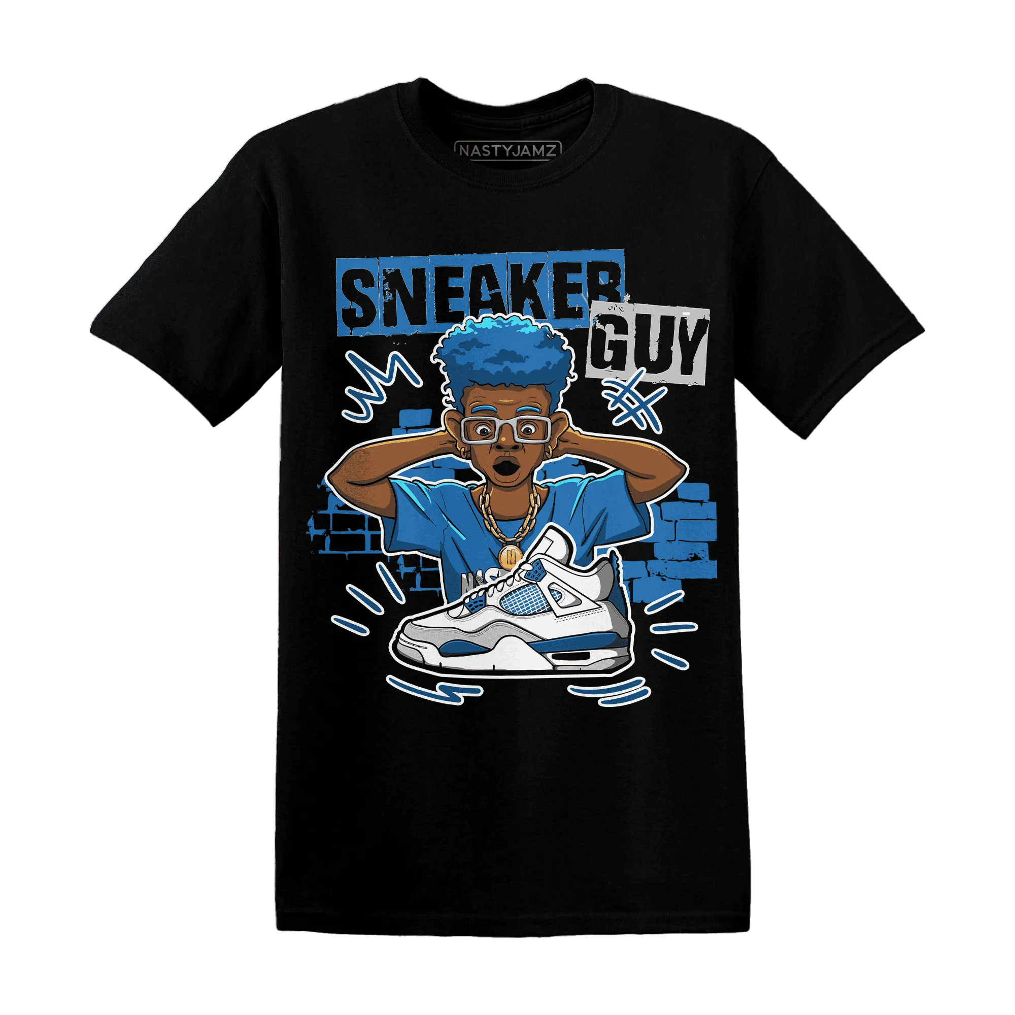NastyJamz-Industrial-Blue-4s-T-Shirt-Match-Sneaker-Guy-Collector