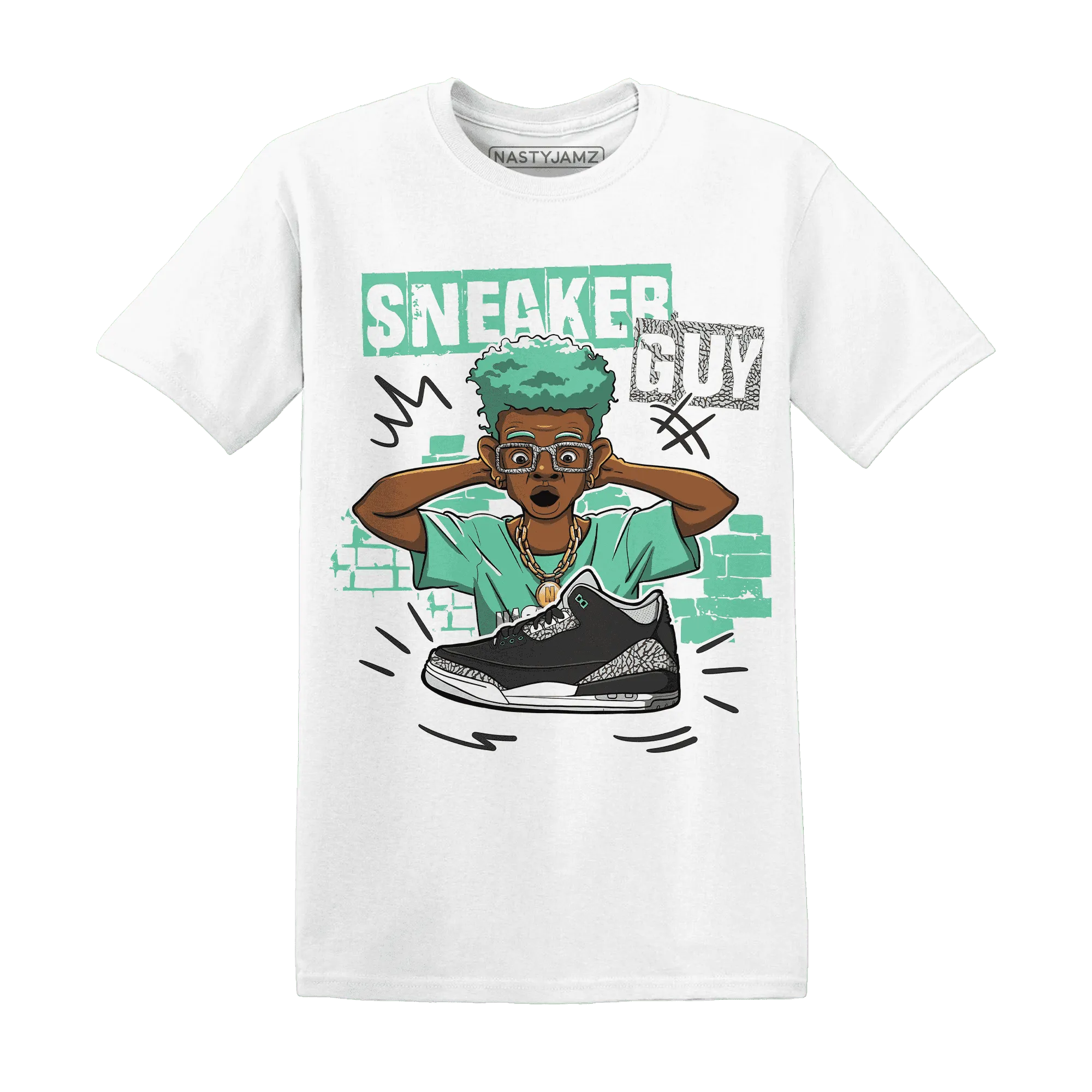 NastyJamz-Green-Glow-3s-T-Shirt-Match-Sneaker-Guy-Collector