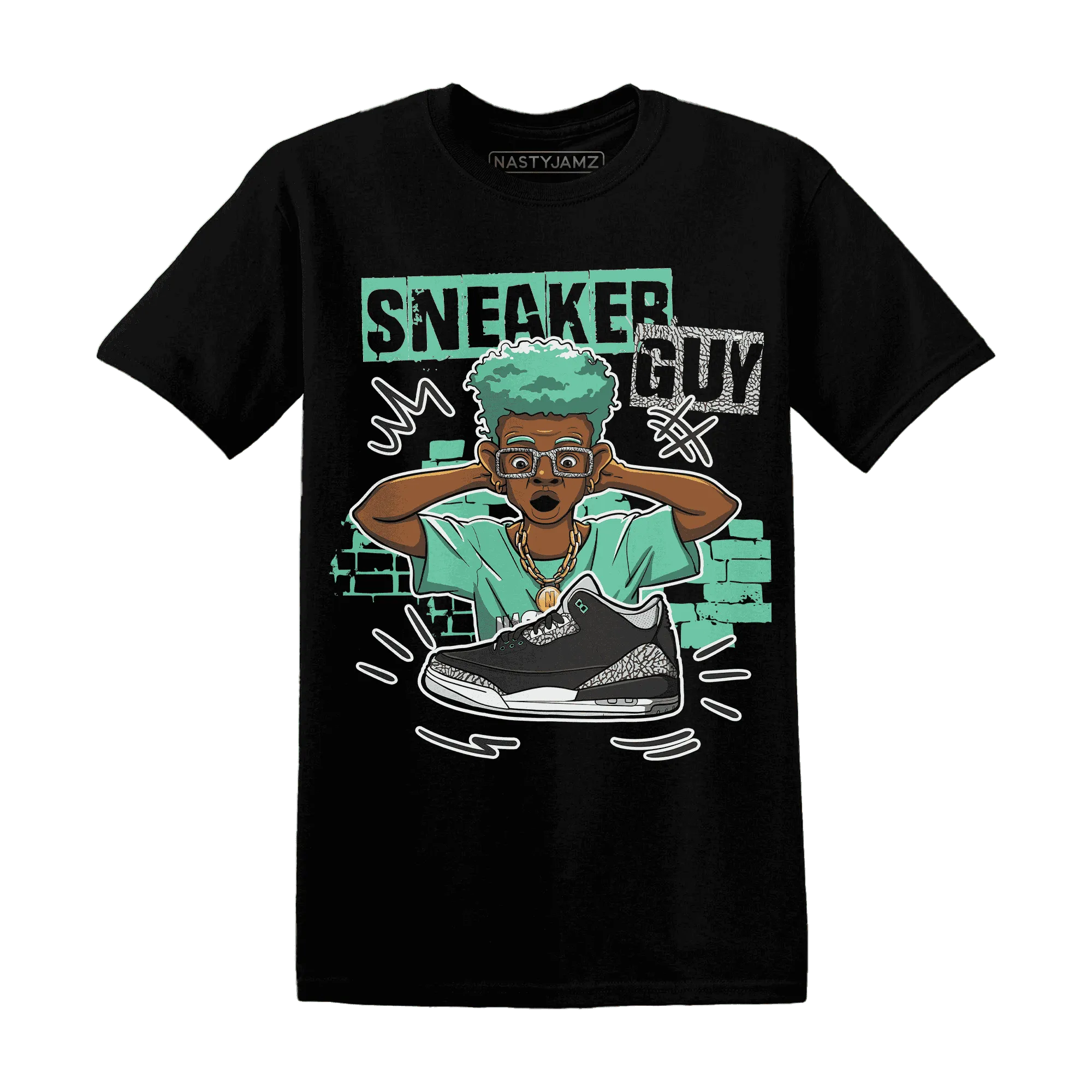 NastyJamz-Green-Glow-3s-T-Shirt-Match-Sneaker-Guy-Collector