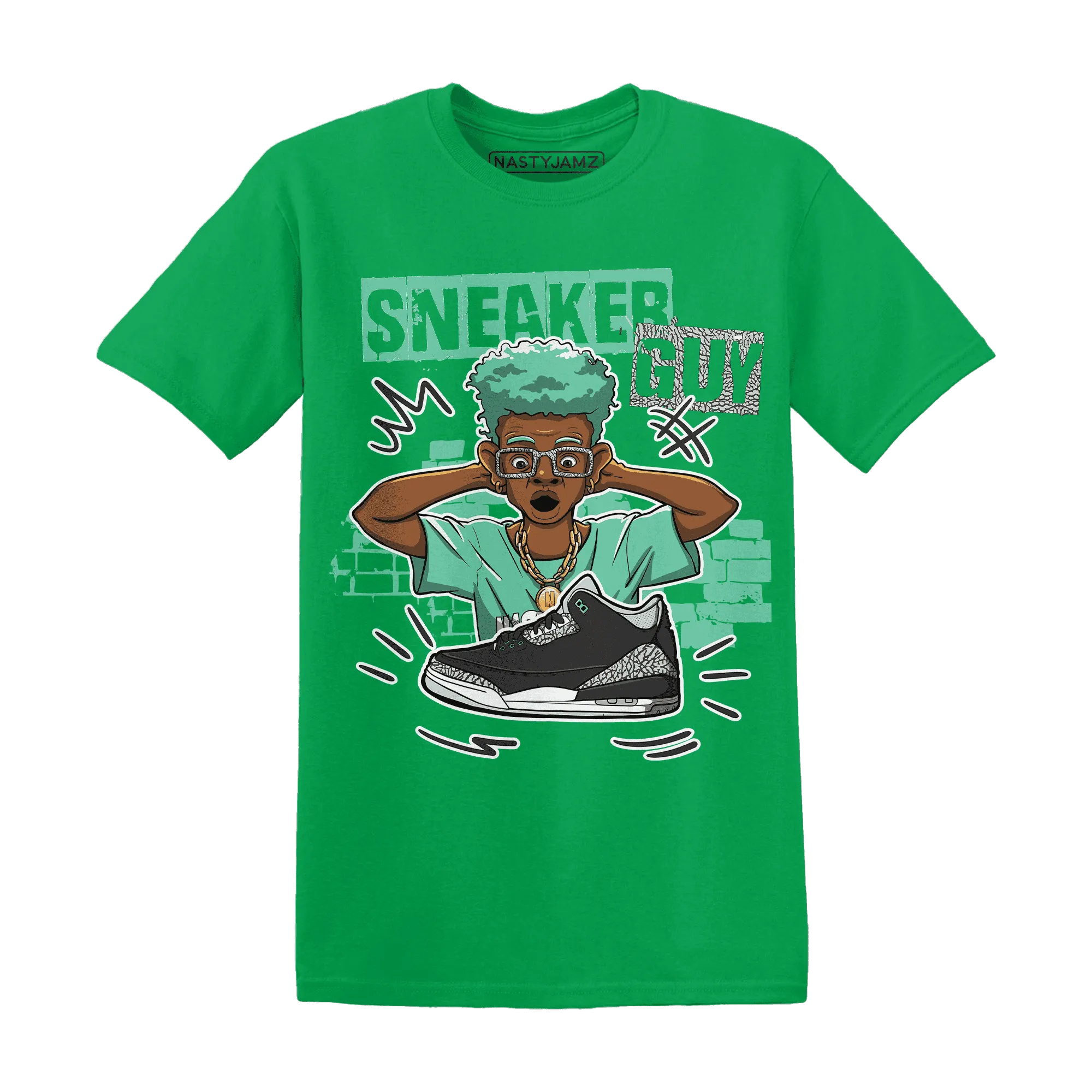 NastyJamz-Green-Glow-3s-T-Shirt-Match-Sneaker-Guy-Collector