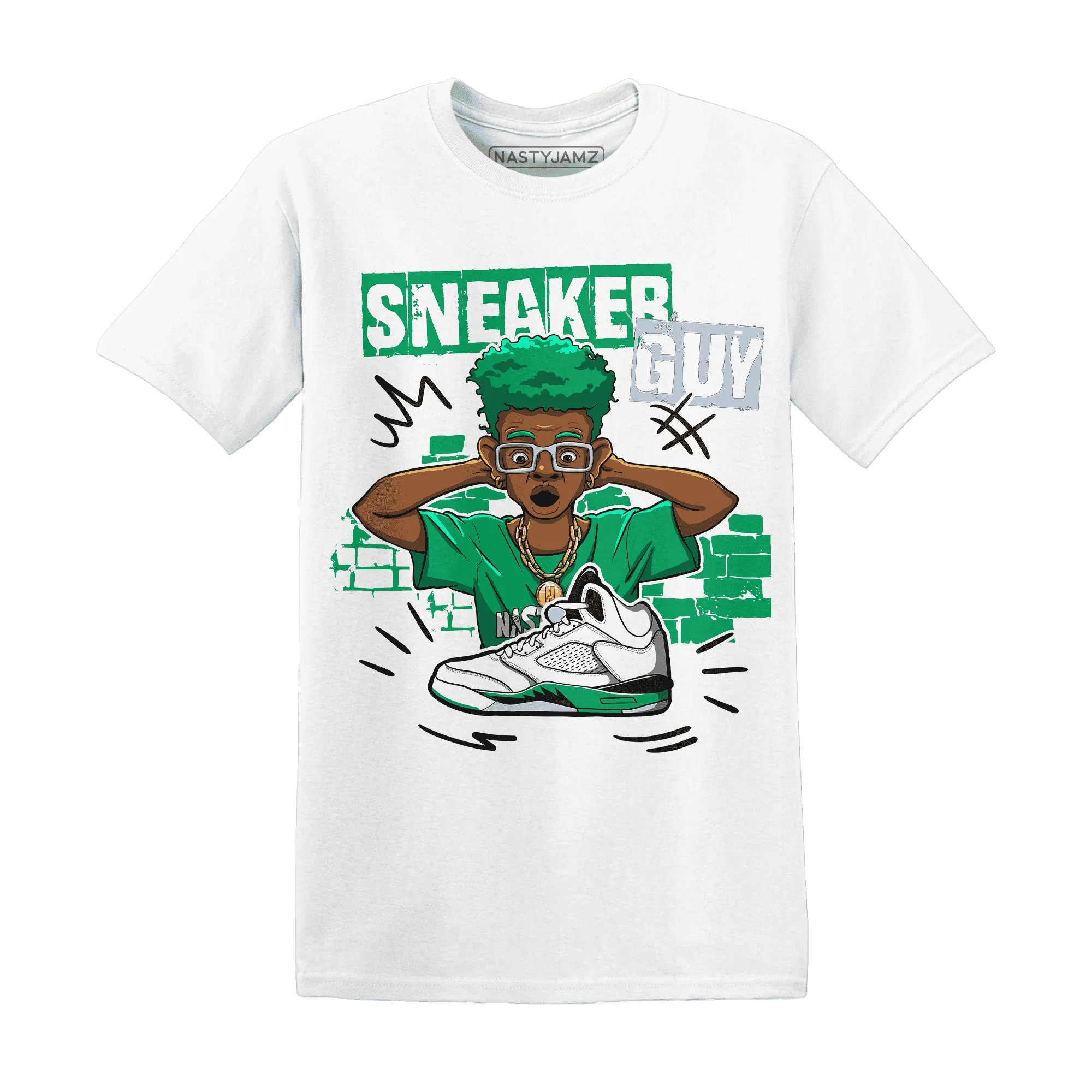 NastyJamz-Lucky-Green-5s-T-Shirt-Match-Sneaker-Guy-Collector